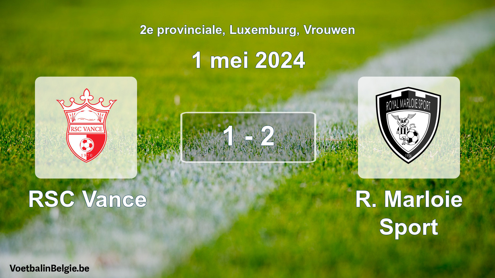 Gespeelde wedstrijd vrouwenvoetbal: RSC Vance - R. Marloie Sport 1 - 2 (1 mei 2024)