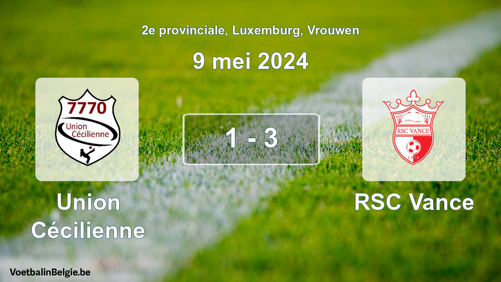 Gespeelde wedstrijd vrouwenvoetbal: Union Cécilienne - RSC Vance 1 - 3 (9 mei 2024)