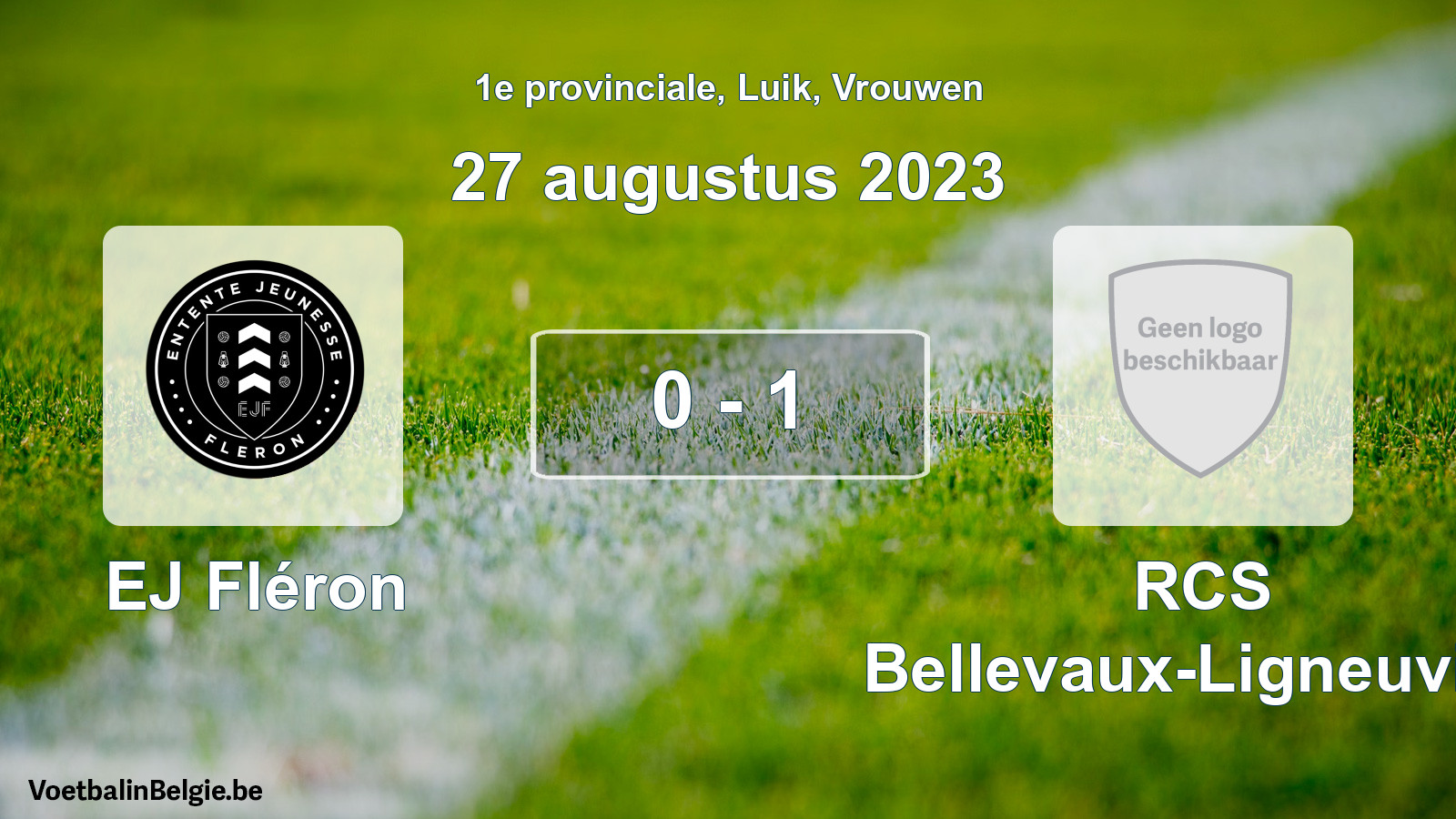 Gespeelde wedstrijd vrouwenvoetbal: EJ Fléron - RCS Bellevaux-Ligneuville 0 - 1 (27 augustus 2023)