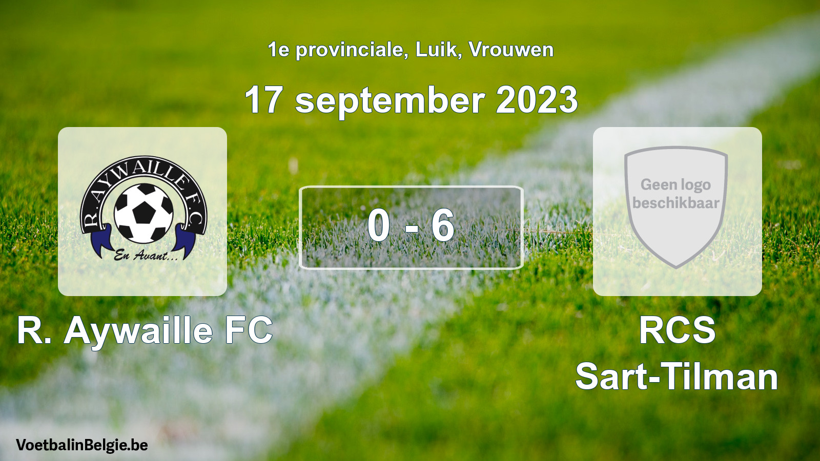 Gespeelde wedstrijd vrouwenvoetbal: R. Aywaille FC - RCS Sart-Tilman 0 - 6 (17 september 2023)