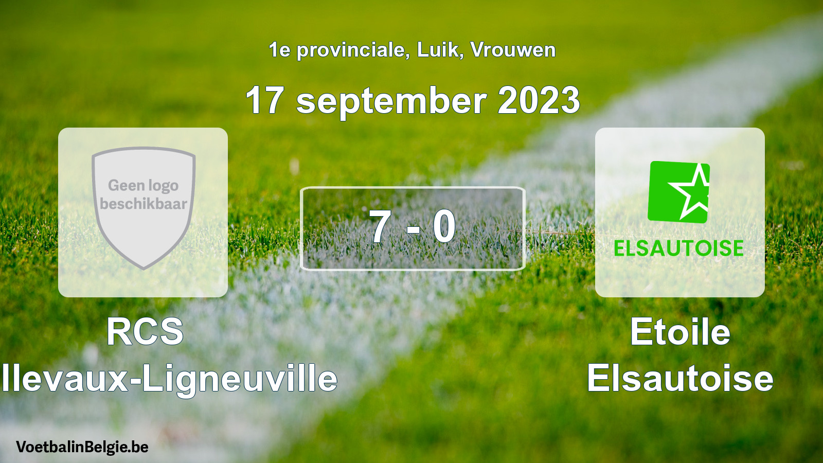 Gespeelde wedstrijd vrouwenvoetbal: RCS Bellevaux-Ligneuville - Etoile Elsautoise 7 - 0 (17 september 2023)