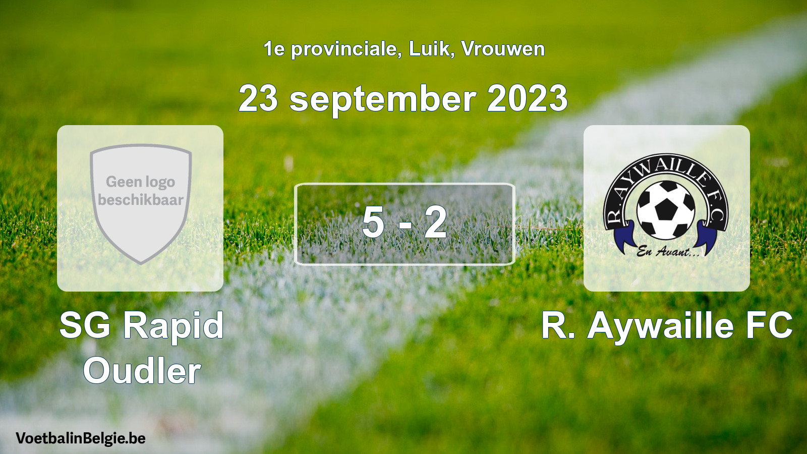 Gespeelde wedstrijd vrouwenvoetbal: SG Rapid Oudler - R. Aywaille FC 5 - 2 (23 september 2023)