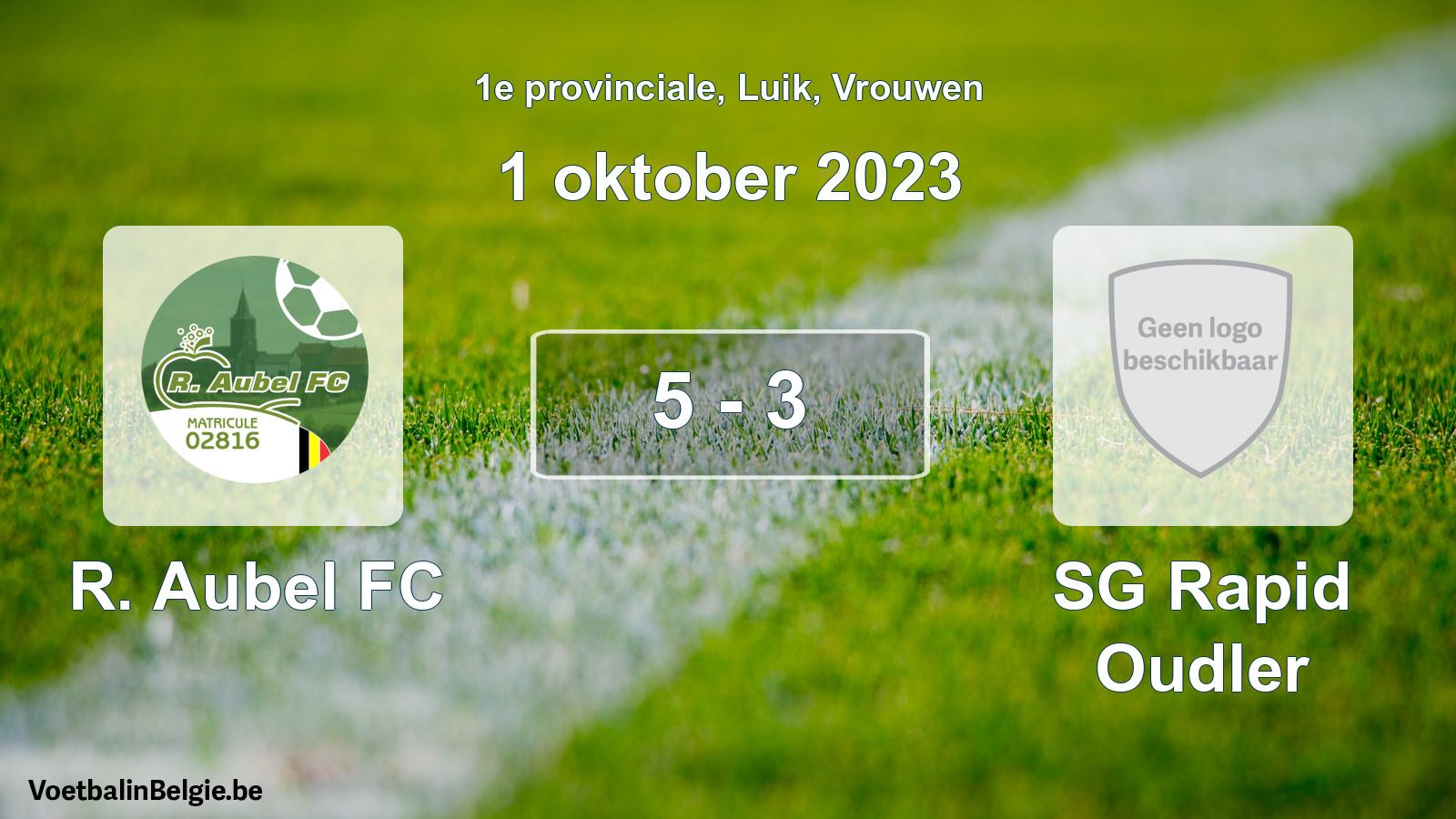 Gespeelde wedstrijd vrouwenvoetbal: R. Aubel FC - SG Rapid Oudler 5 - 3 (1 oktober 2023)