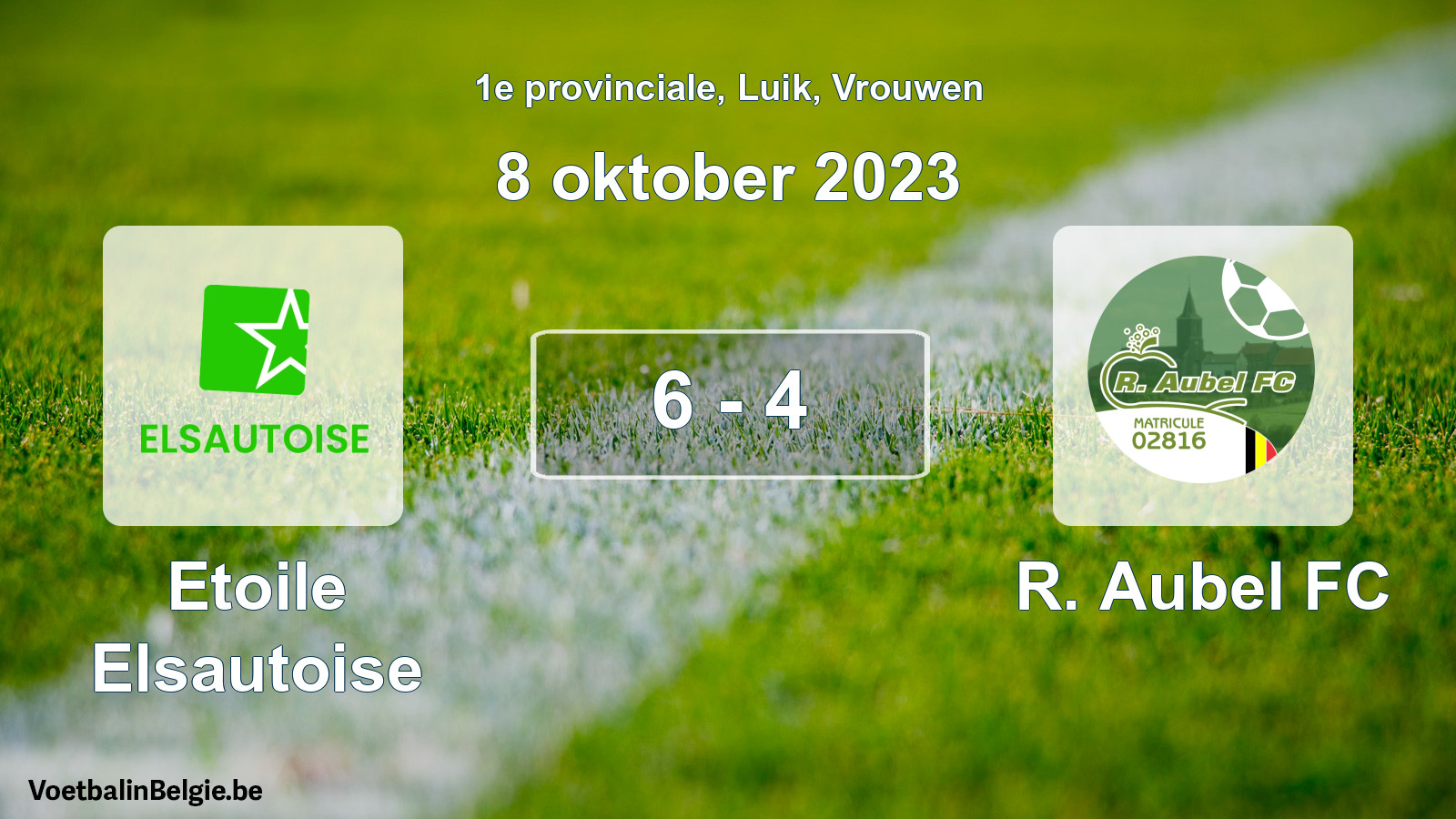 Gespeelde wedstrijd vrouwenvoetbal: Etoile Elsautoise - R. Aubel FC 6 - 4 (8 oktober 2023)