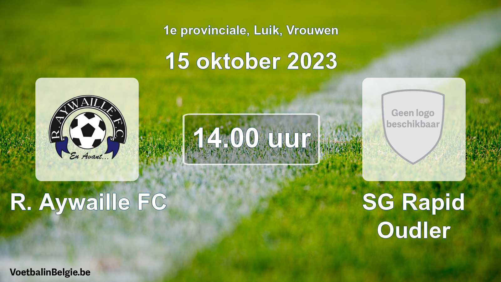 Geplande wedstrijd vrouwenvoetbal: R. Aywaille FC - SG Rapid Oudler (15 oktober 2023)