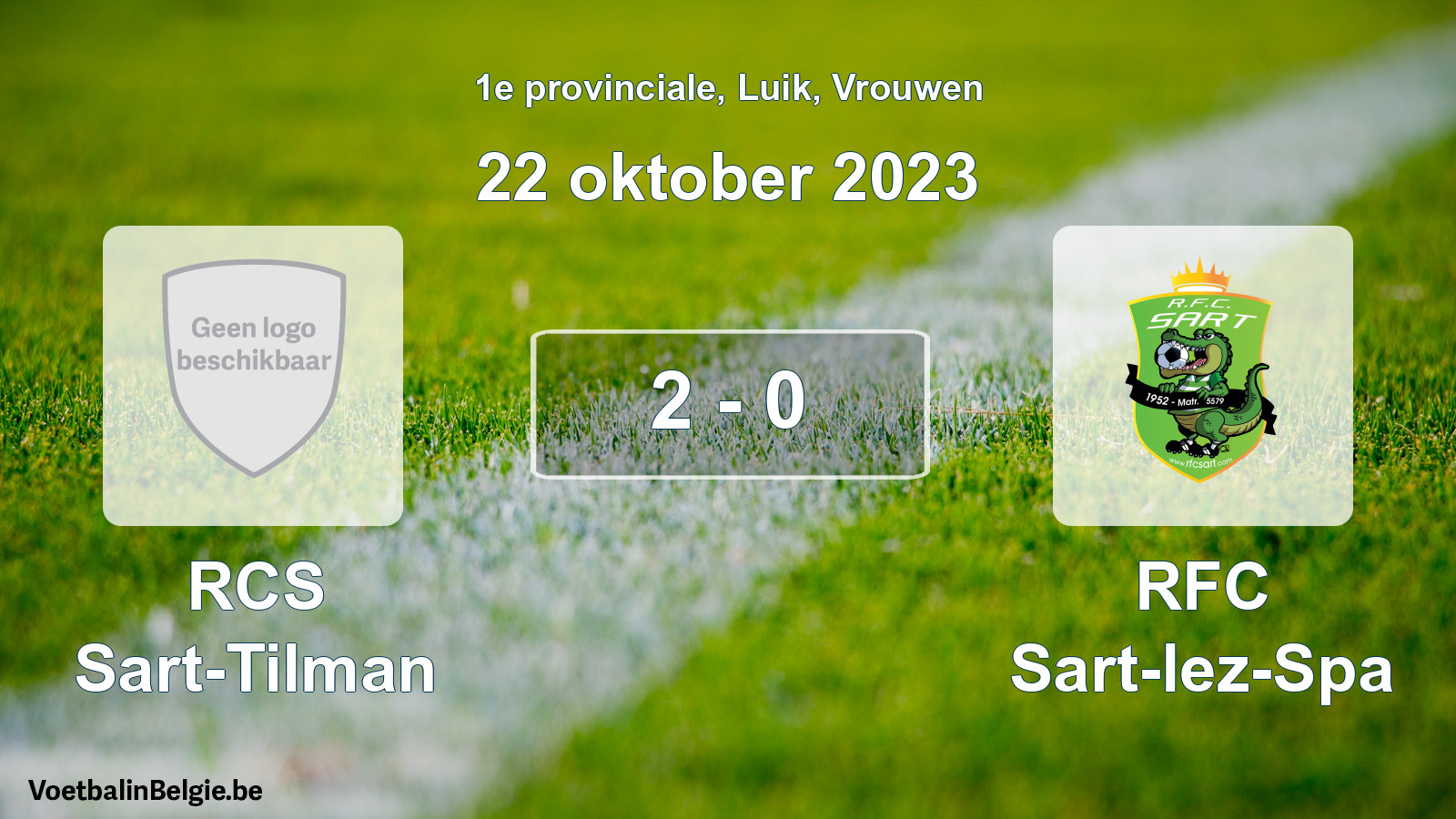 Gespeelde wedstrijd vrouwenvoetbal: RCS Sart-Tilman - RFC Sart-lez-Spa 2 - 0 (22 oktober 2023)