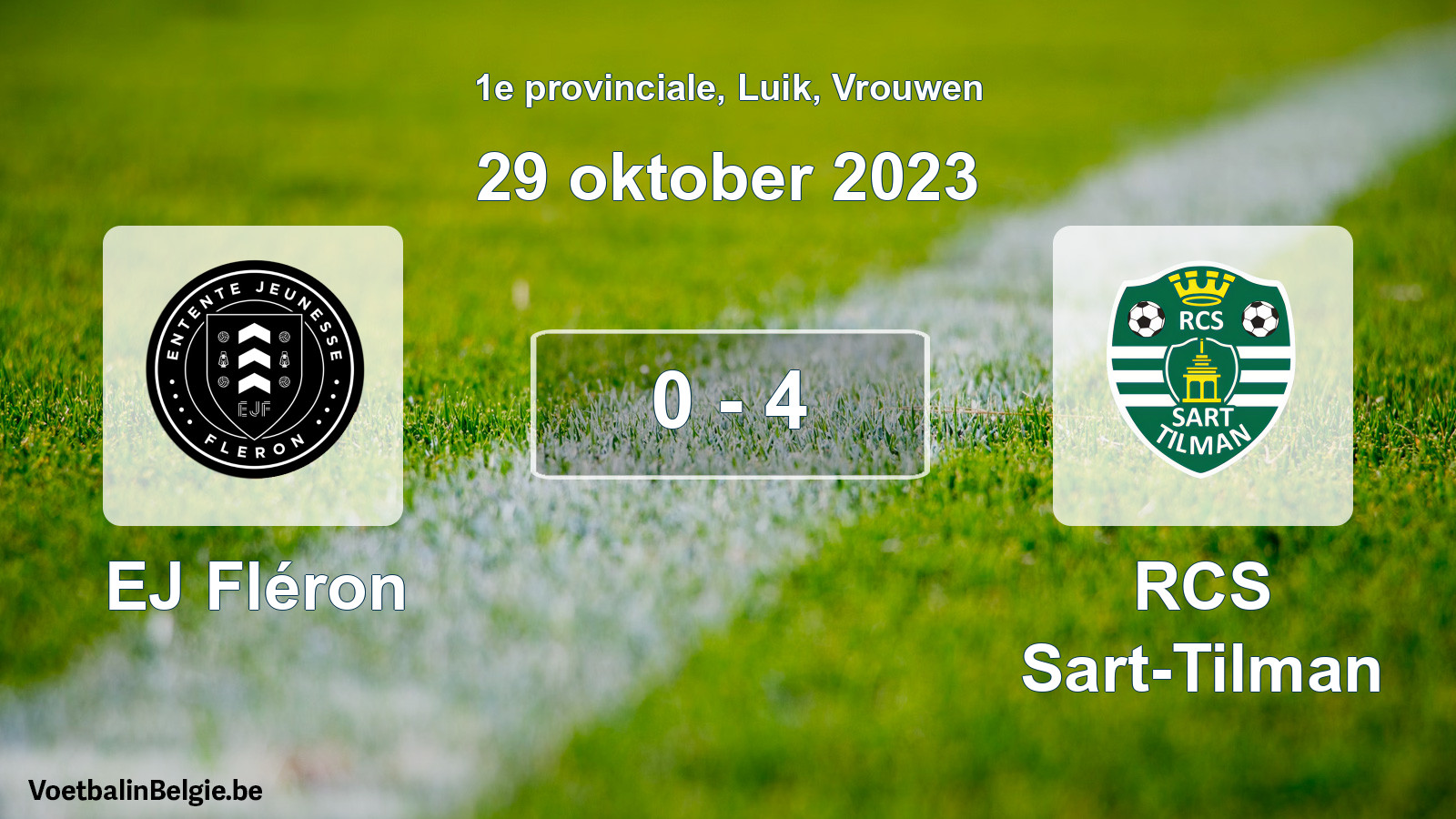 Played match women football: EJ Fléron - RCS Sart-Tilman 0 - 4 (29 October 2023)
