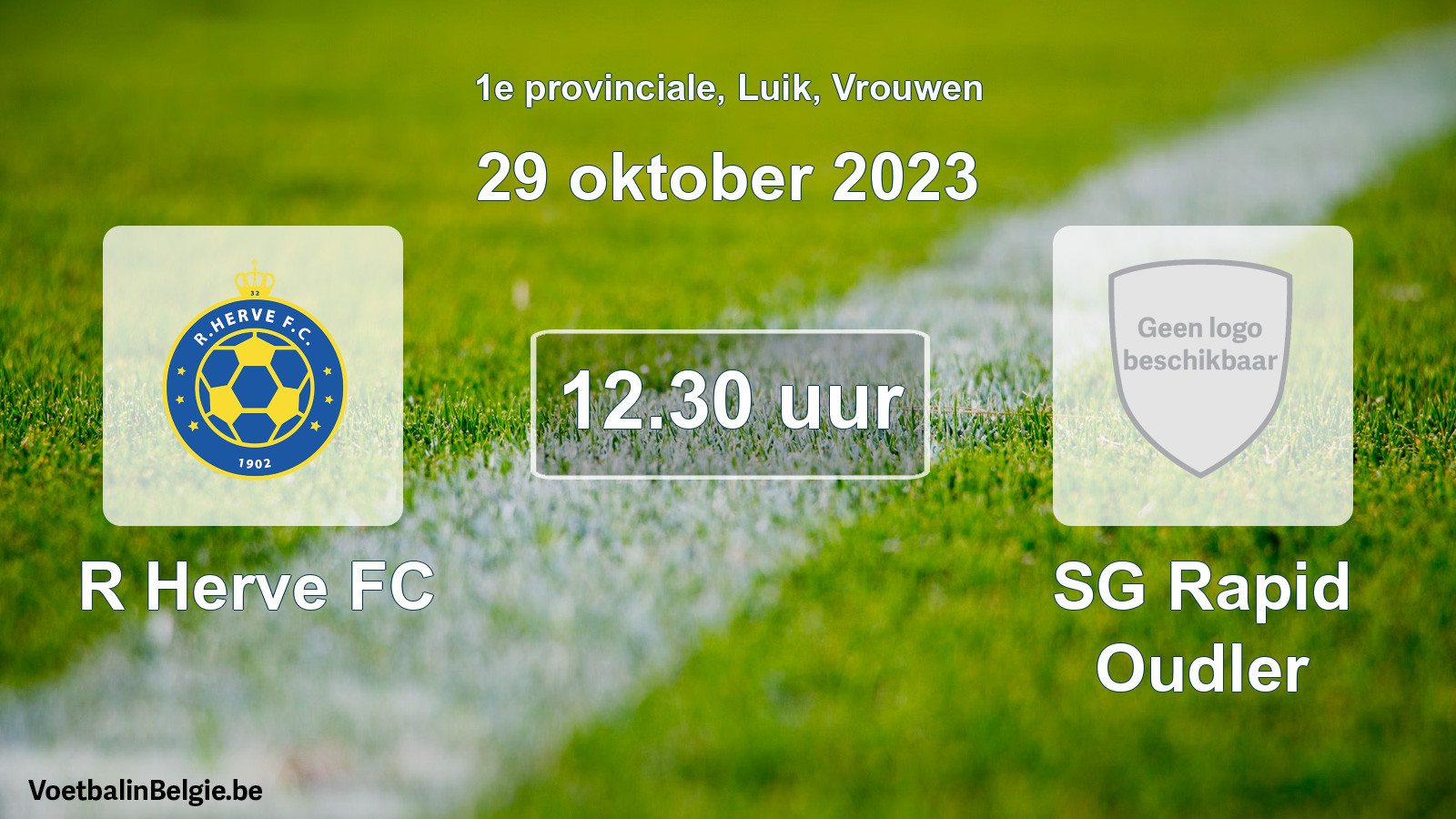 Geplande wedstrijd vrouwenvoetbal: R Herve FC - SG Rapid Oudler (29 oktober 2023)