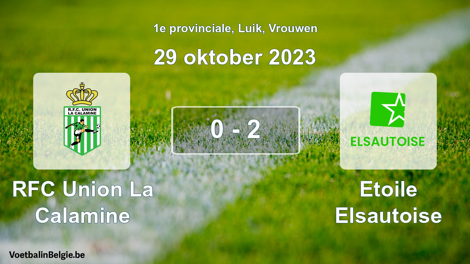 Gespeelde wedstrijd vrouwenvoetbal: RFC Union La Calamine - Etoile Elsautoise 0 - 2 (29 oktober 2023)