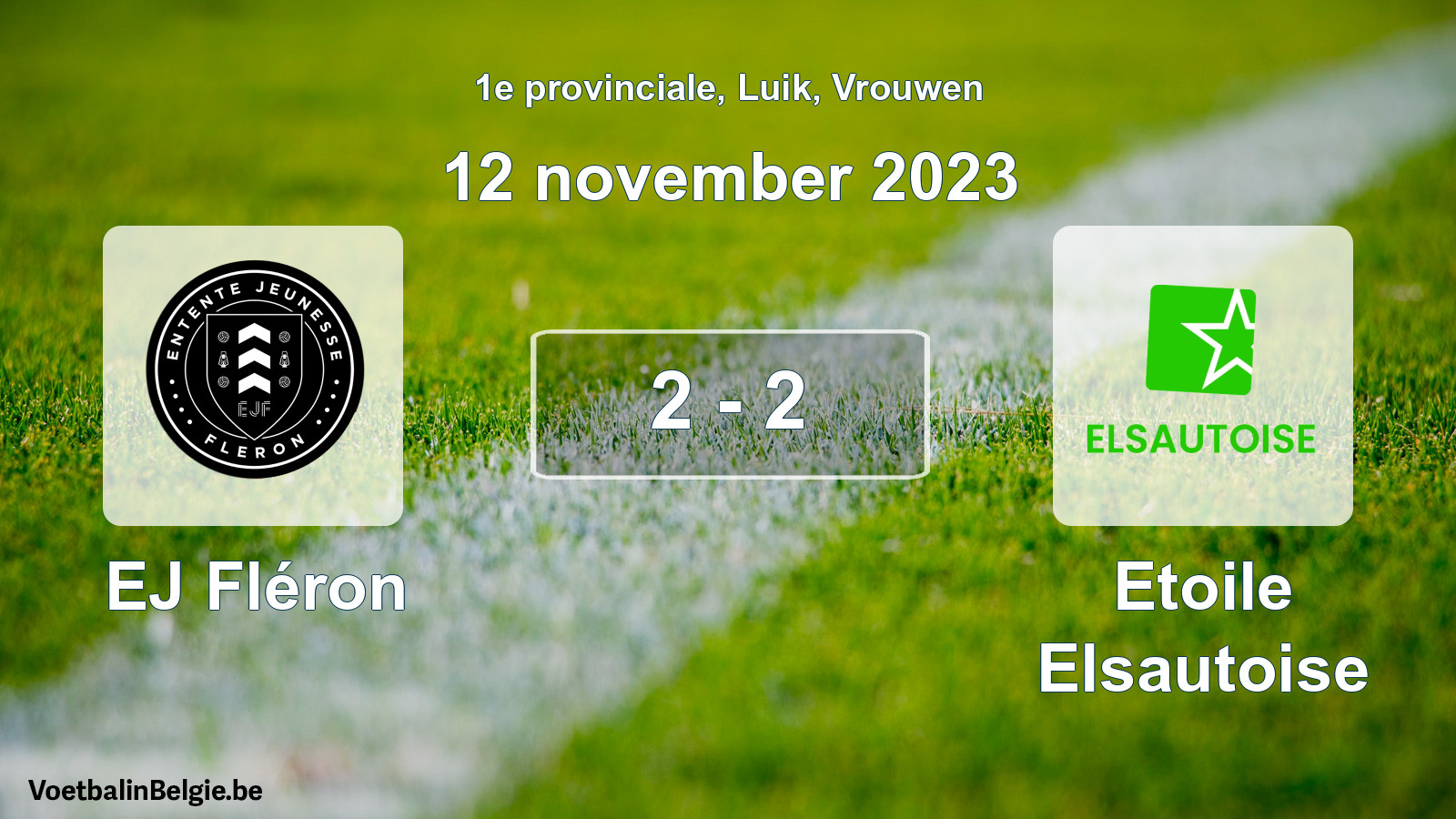 Gespeelde wedstrijd vrouwenvoetbal: EJ Fléron - Etoile Elsautoise 2 - 2 (12 november 2023)