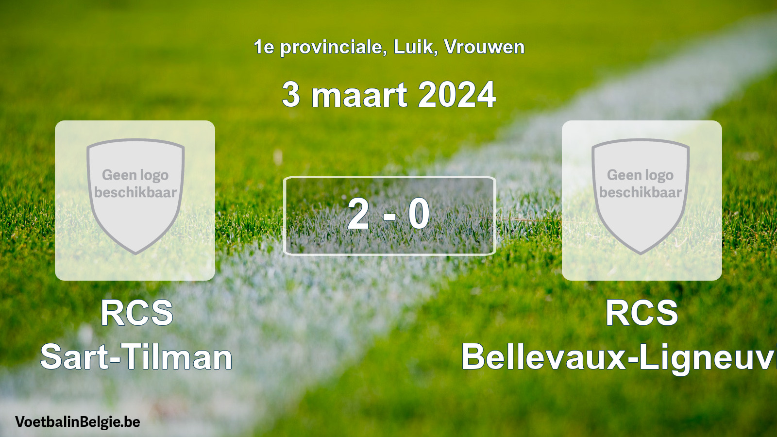 Gespeelde wedstrijd vrouwenvoetbal: RCS Sart-Tilman - RCS Bellevaux-Ligneuville 2 - 0 (3 maart 2024)