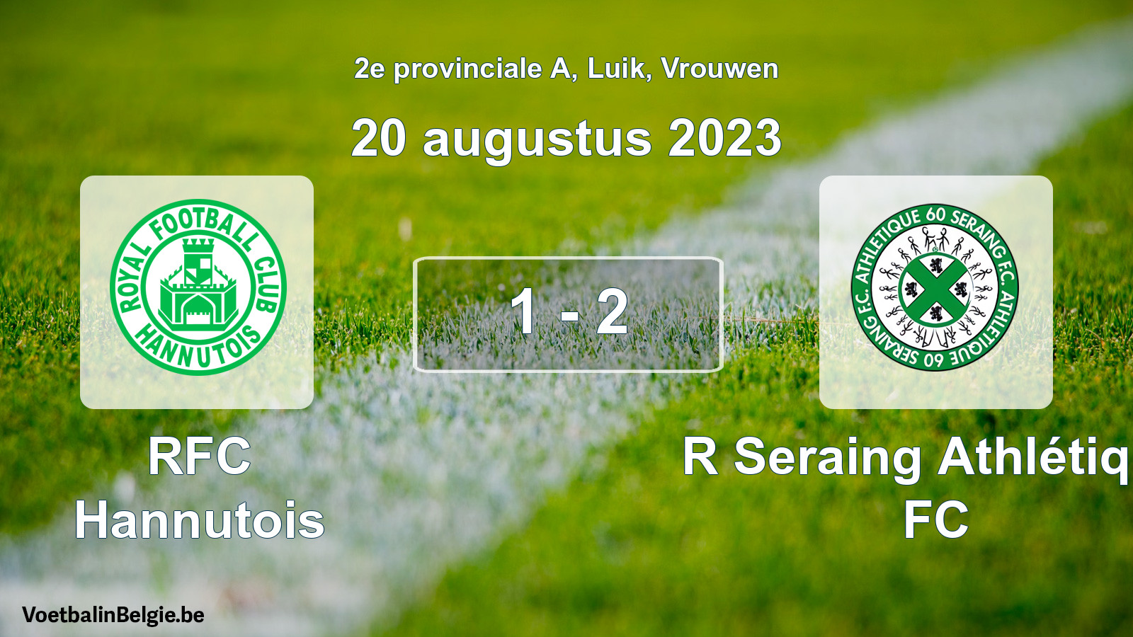 Gespeelde wedstrijd vrouwenvoetbal: RFC Hannutois - R Seraing Athlétique FC 1 - 2 (20 augustus 2023)