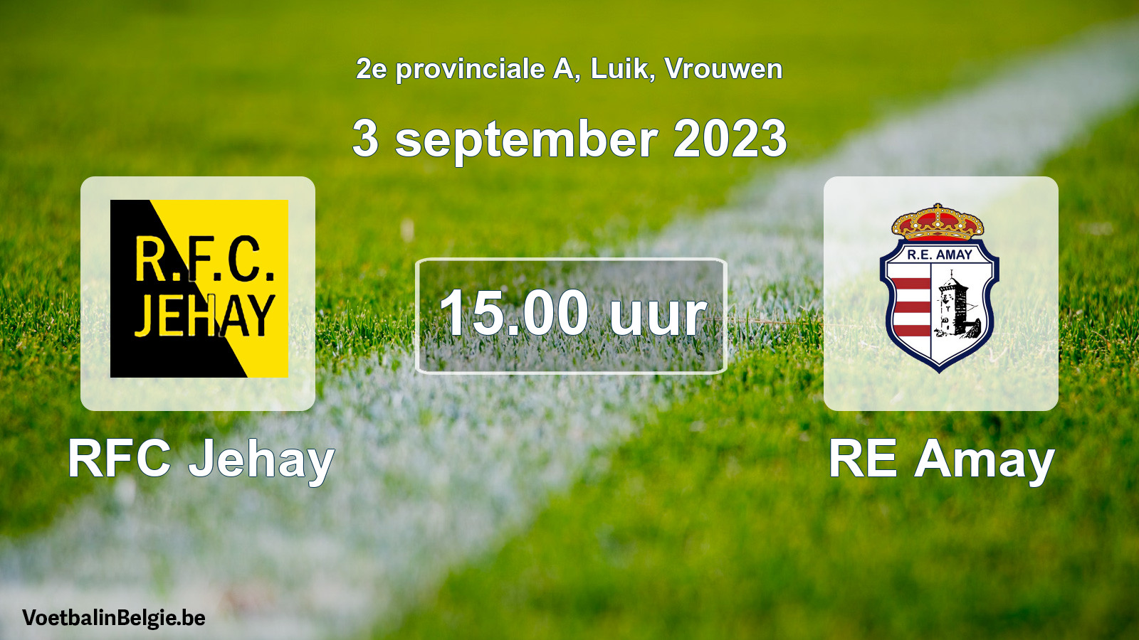 Geplande wedstrijd vrouwenvoetbal: RFC Jehay - RE Amay (3 september 2023)