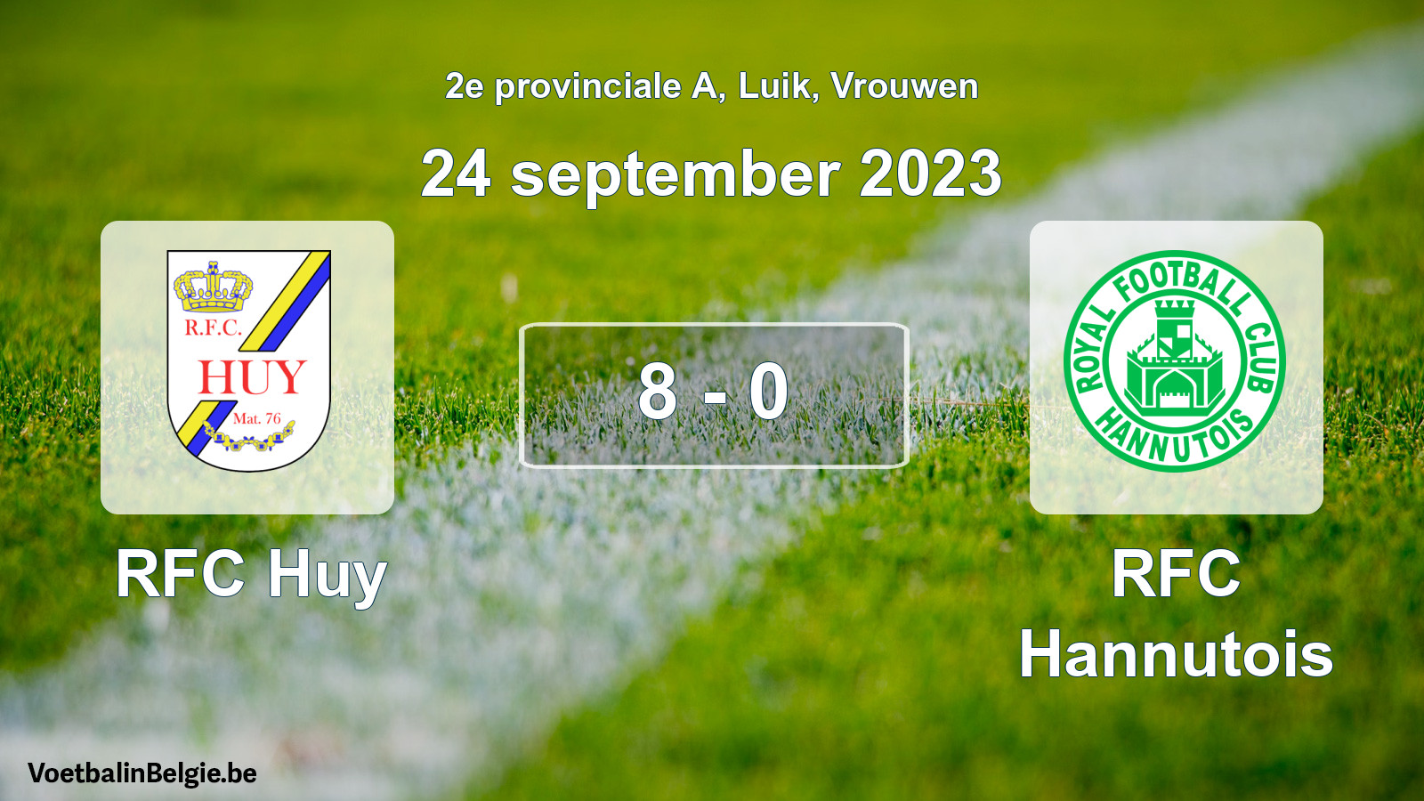 Played match women football: RFC Huy - RFC Hannutois 8 - 0 (24 September 2023)
