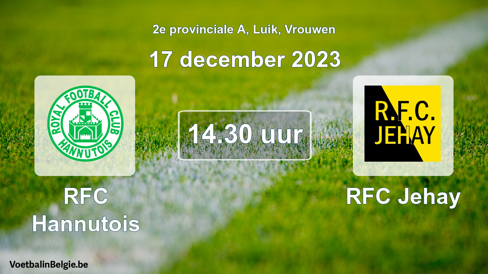 Match prévu football femmes: RFC Hannutois - RFC Jehay (17 décembre 2023)
