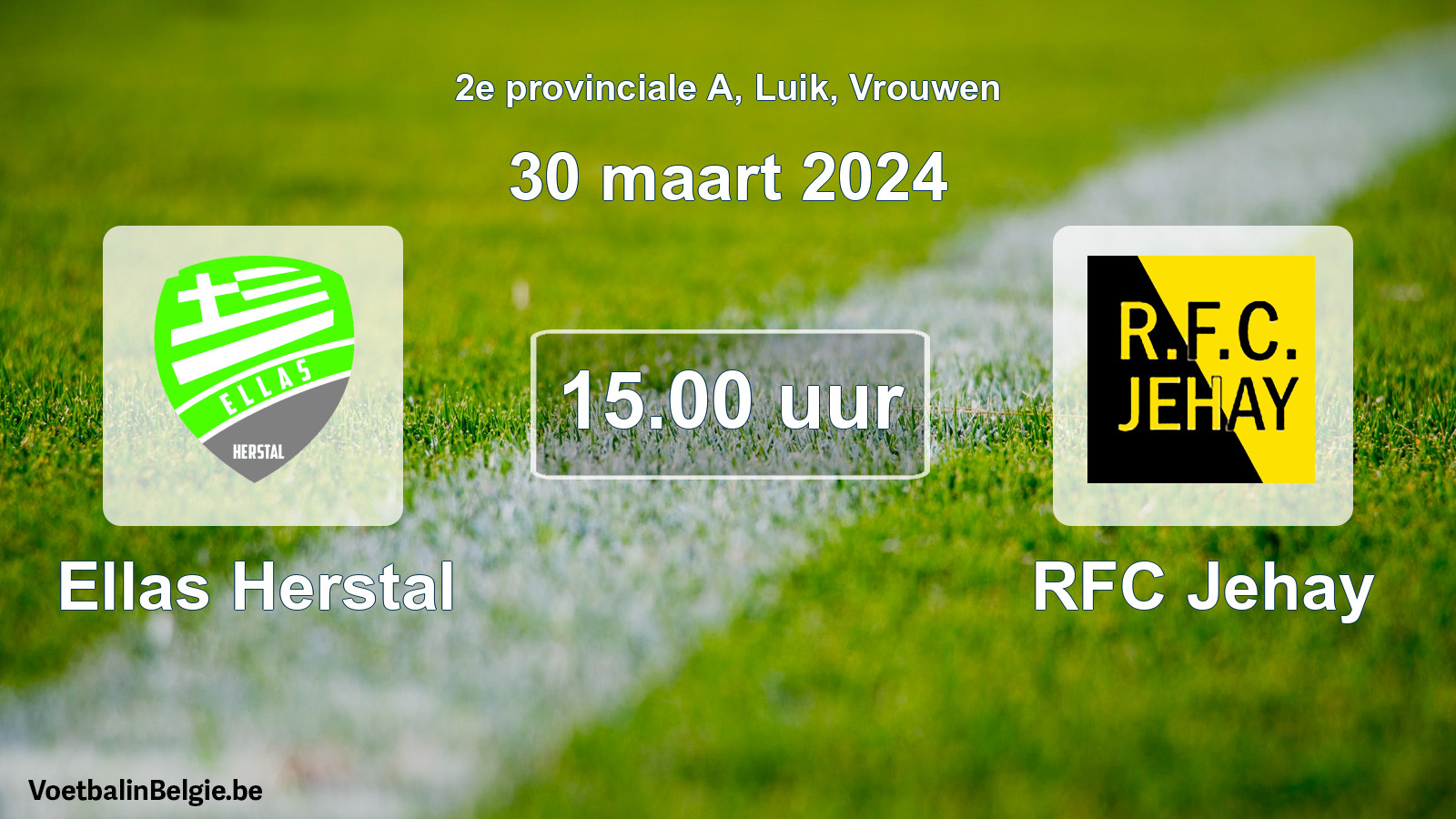 Geplande wedstrijd vrouwenvoetbal: Ellas Herstal - RFC Jehay (30 maart 2024)