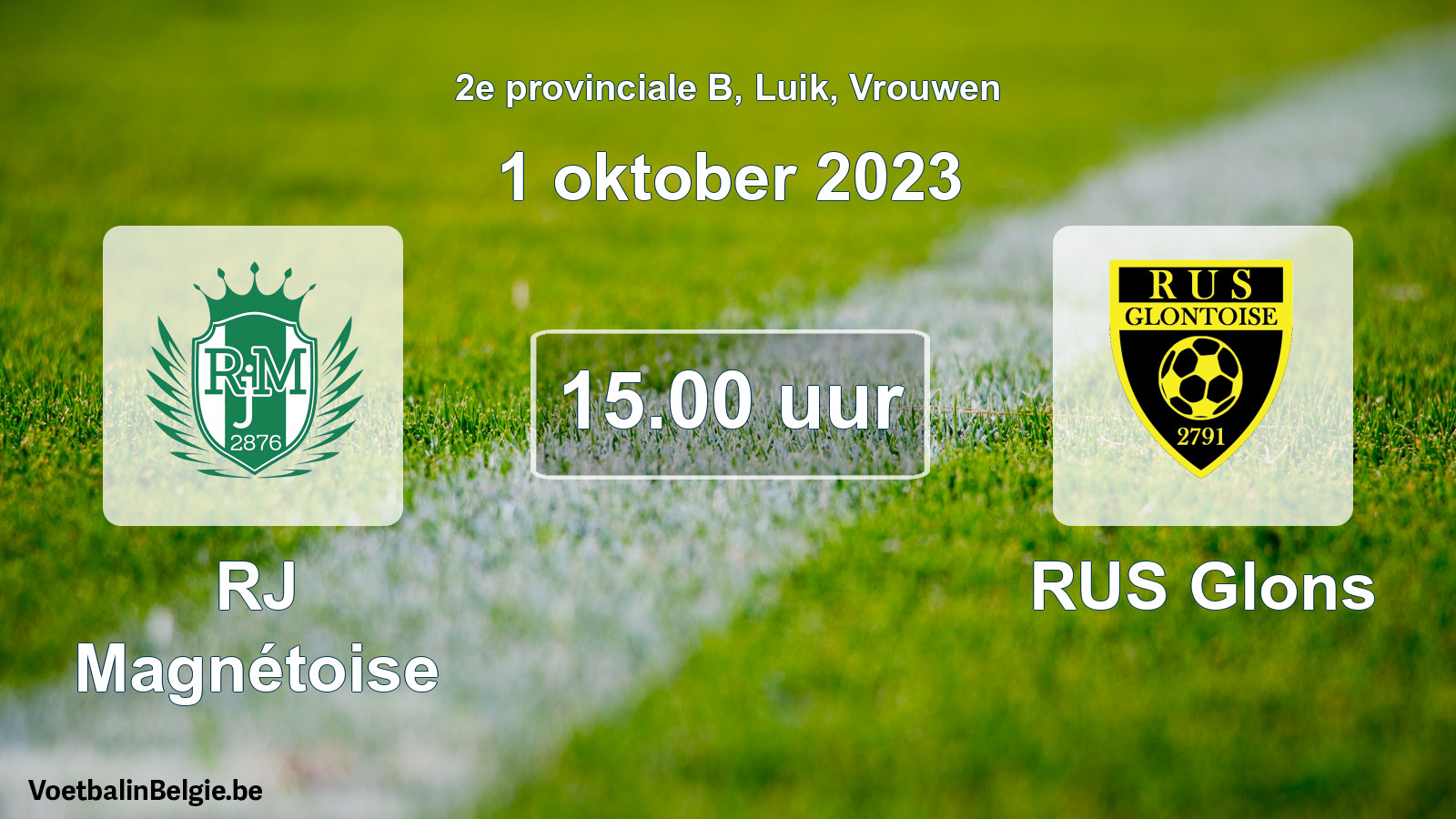 Scheduled match women football: RJ Magnétoise - RUS Glons (1 October 2023)