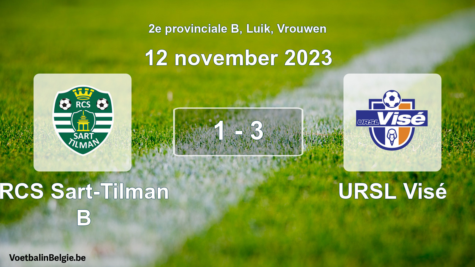 Played match women football: RCS Sart-Tilman B - URSL Visé 1 - 3 (12 November 2023)