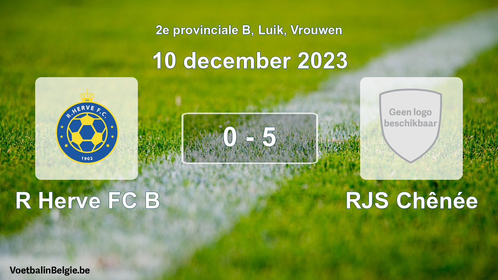 Gespeelde wedstrijd vrouwenvoetbal: R Herve FC B - RJS Chênée 0 - 5 (10 december 2023)