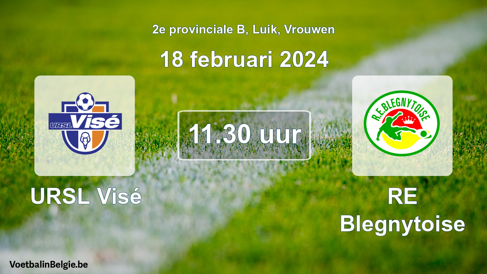 Scheduled match women football: URSL Visé - RE Blegnytoise (18 February 2024)