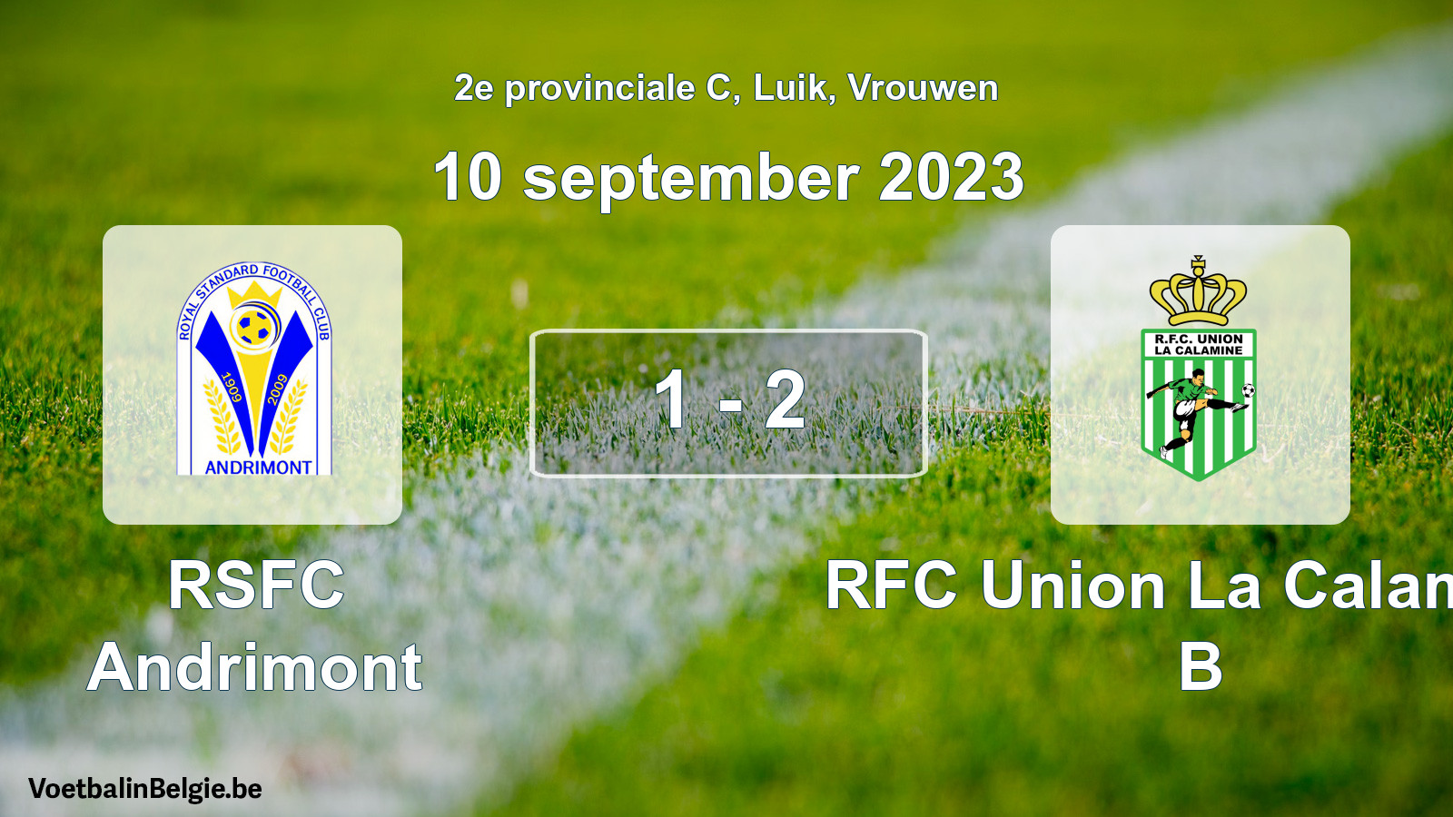 Gespeelde wedstrijd vrouwenvoetbal: RSFC Andrimont - RFC Union La Calamine B 1 - 2 (10 september 2023)