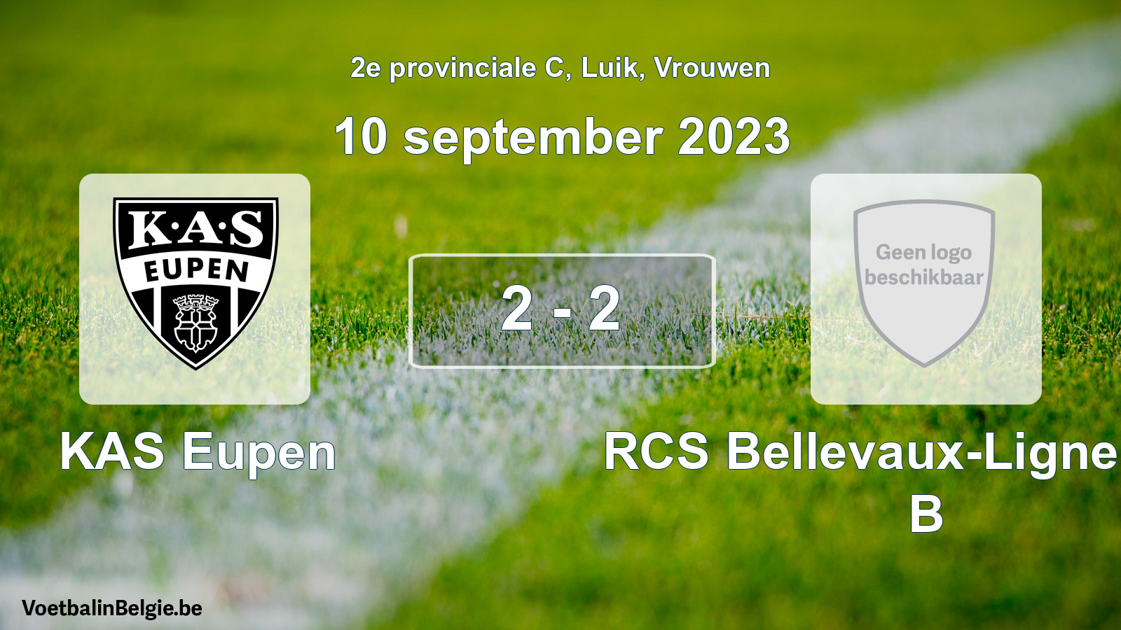 Gespeelde wedstrijd vrouwenvoetbal: KAS Eupen - RCS Bellevaux-Ligneuville B 2 - 2 (10 september 2023)