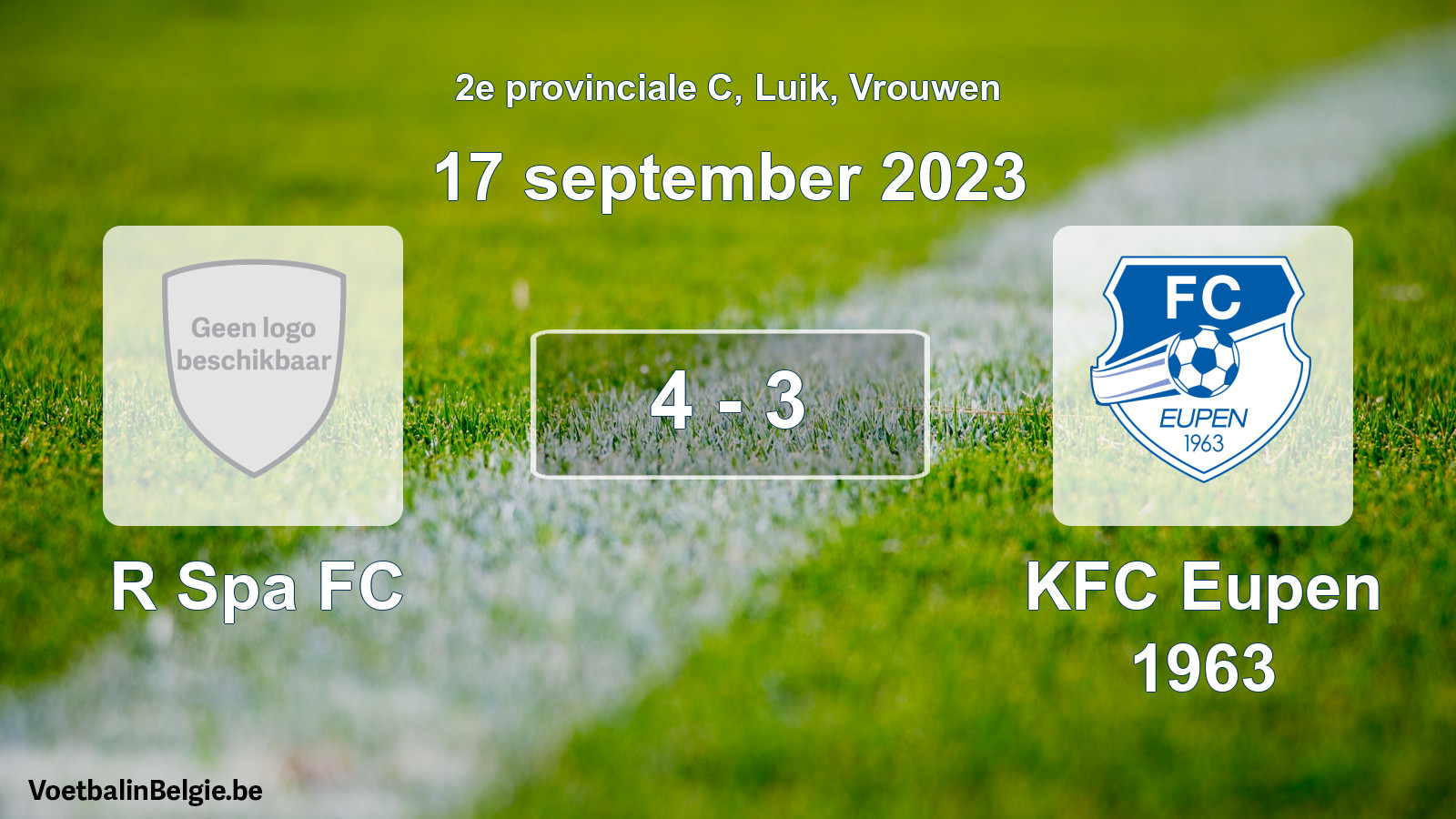 Gespeelde wedstrijd vrouwenvoetbal: R Spa FC - KFC Eupen 1963 4 - 3 (17 september 2023)