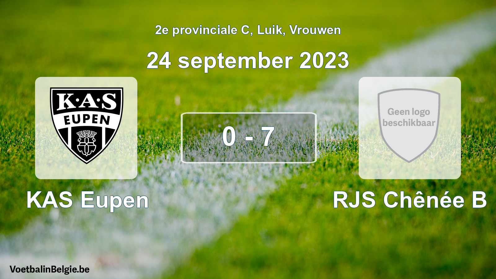 Gespeelde wedstrijd vrouwenvoetbal: KAS Eupen - RJS Chênée B 0 - 7 (24 september 2023)