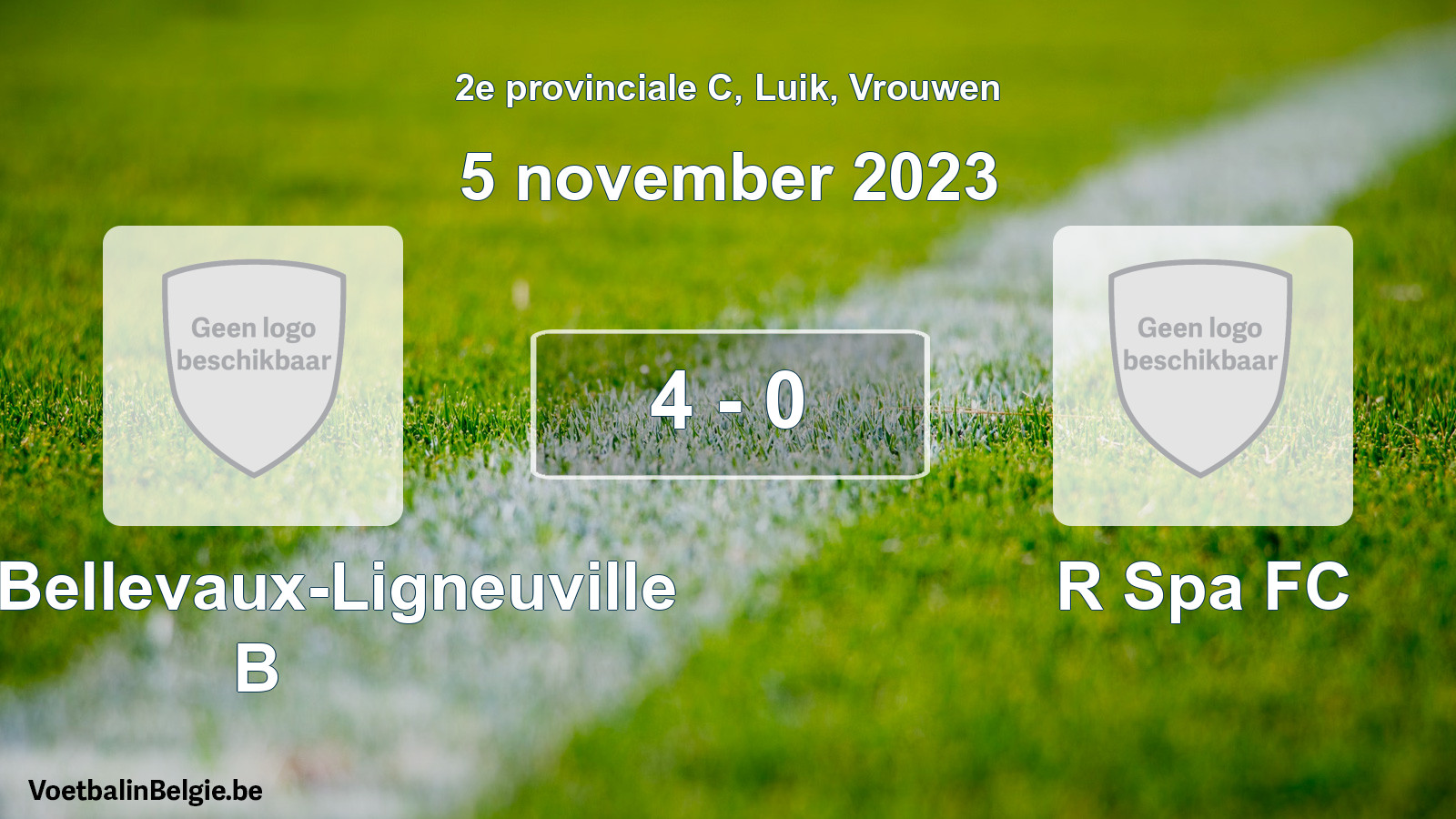 Gespeelde wedstrijd vrouwenvoetbal: RCS Bellevaux-Ligneuville B - R Spa FC 4 - 0 (5 november 2023)