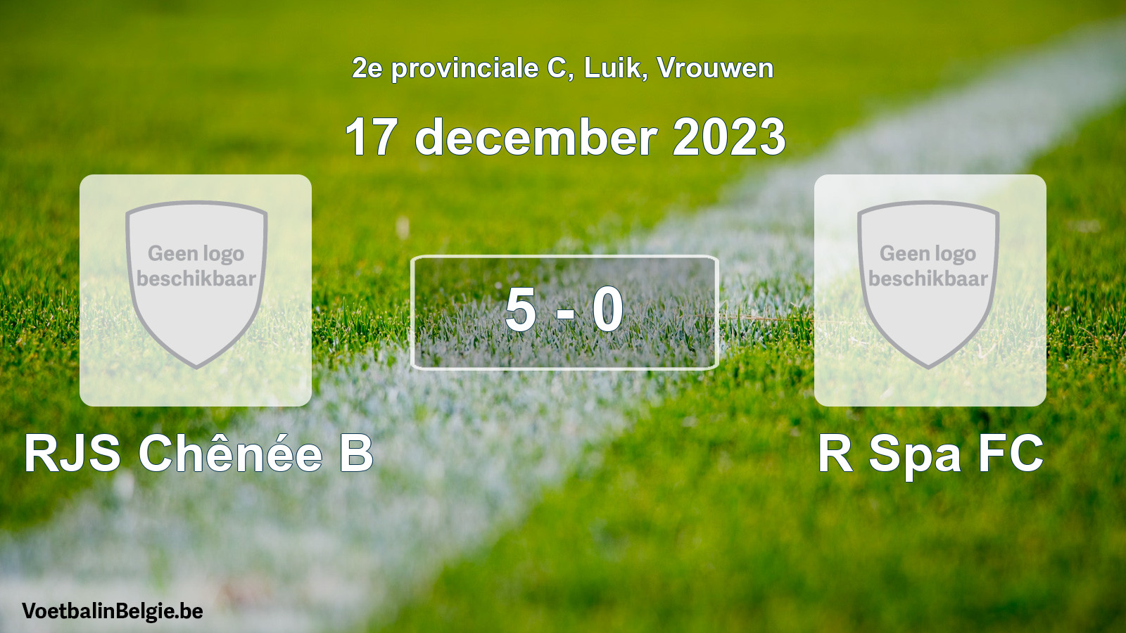 Gespeelde wedstrijd vrouwenvoetbal: RJS Chênée B - R Spa FC 5 - 0 (17 december 2023)
