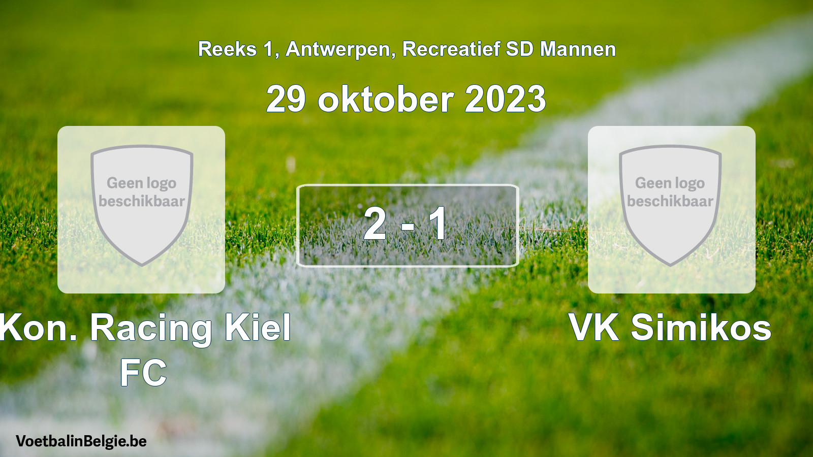 Gespeelde wedstrijd recreatiefvoetbal: Kon. Racing Kiel FC - VK Simikos 2 - 1 (29 oktober 2023)