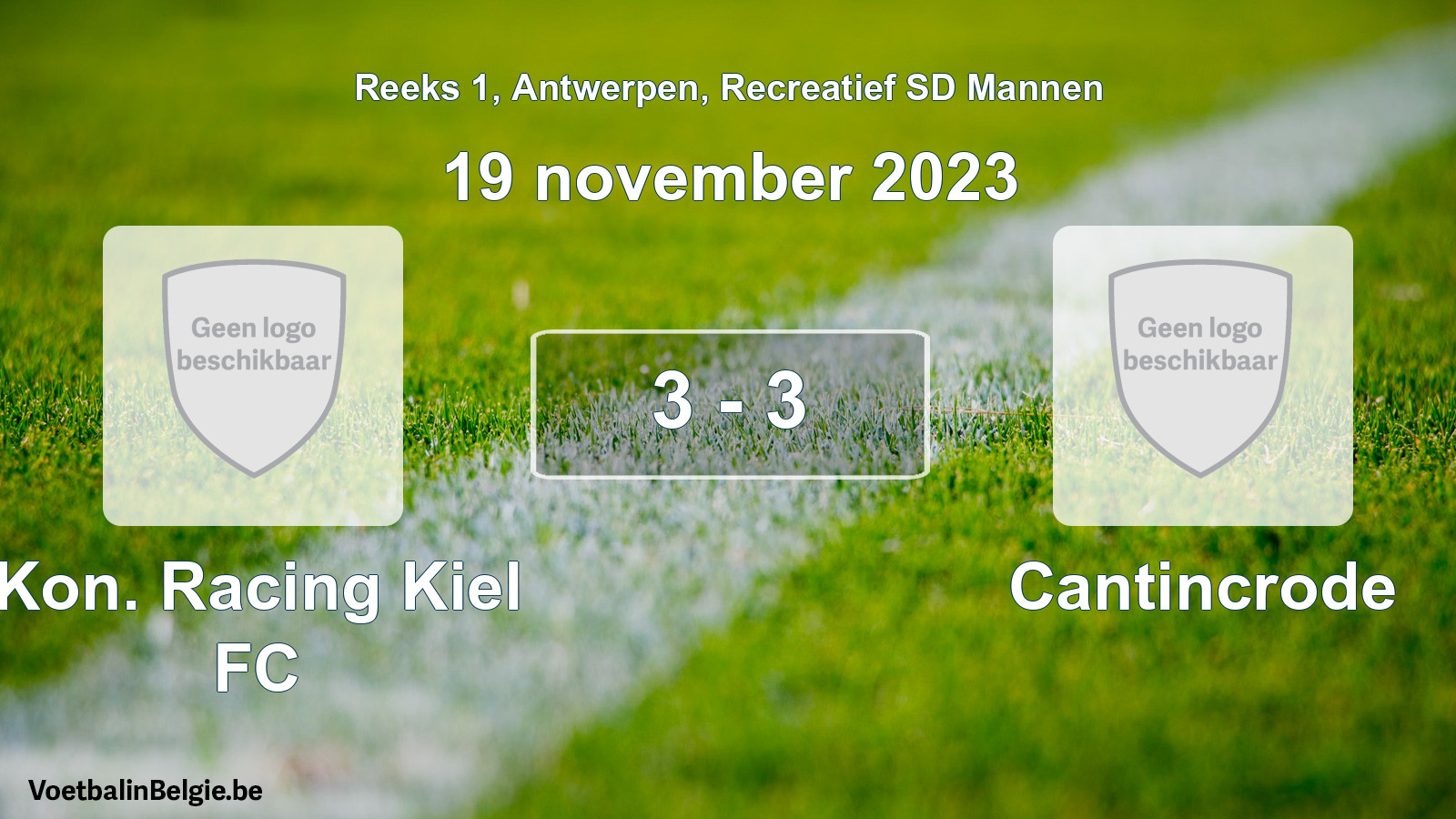 Gespeelde wedstrijd recreatiefvoetbal: Kon. Racing Kiel FC - Cantincrode 3 - 3 (19 november 2023)
