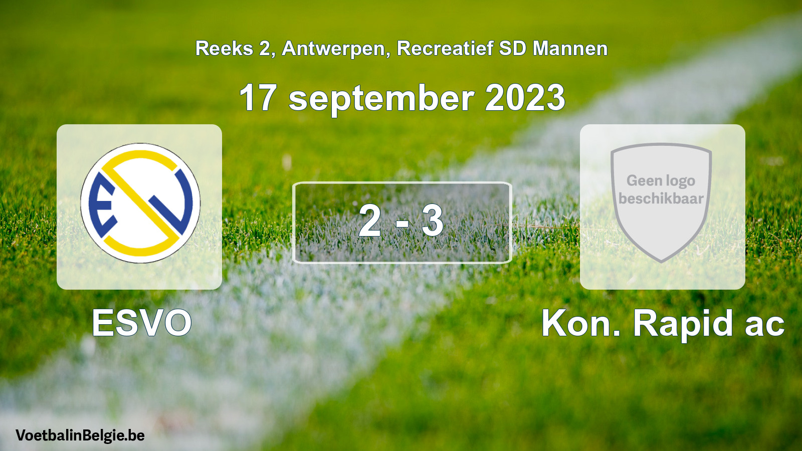 Gespeelde wedstrijd recreatiefvoetbal: ESVO - Kon. Rapid ac 2 - 3 (17 september 2023)