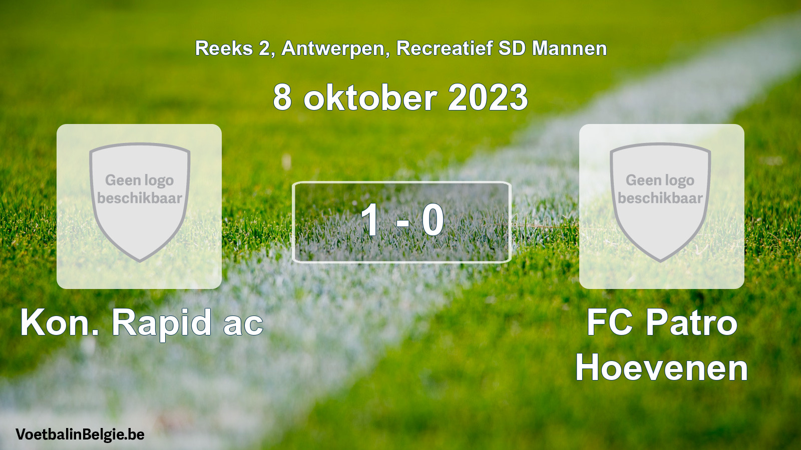 Gespeelde wedstrijd recreatiefvoetbal: Kon. Rapid ac - FC Patro Hoevenen 1 - 0 (8 oktober 2023)