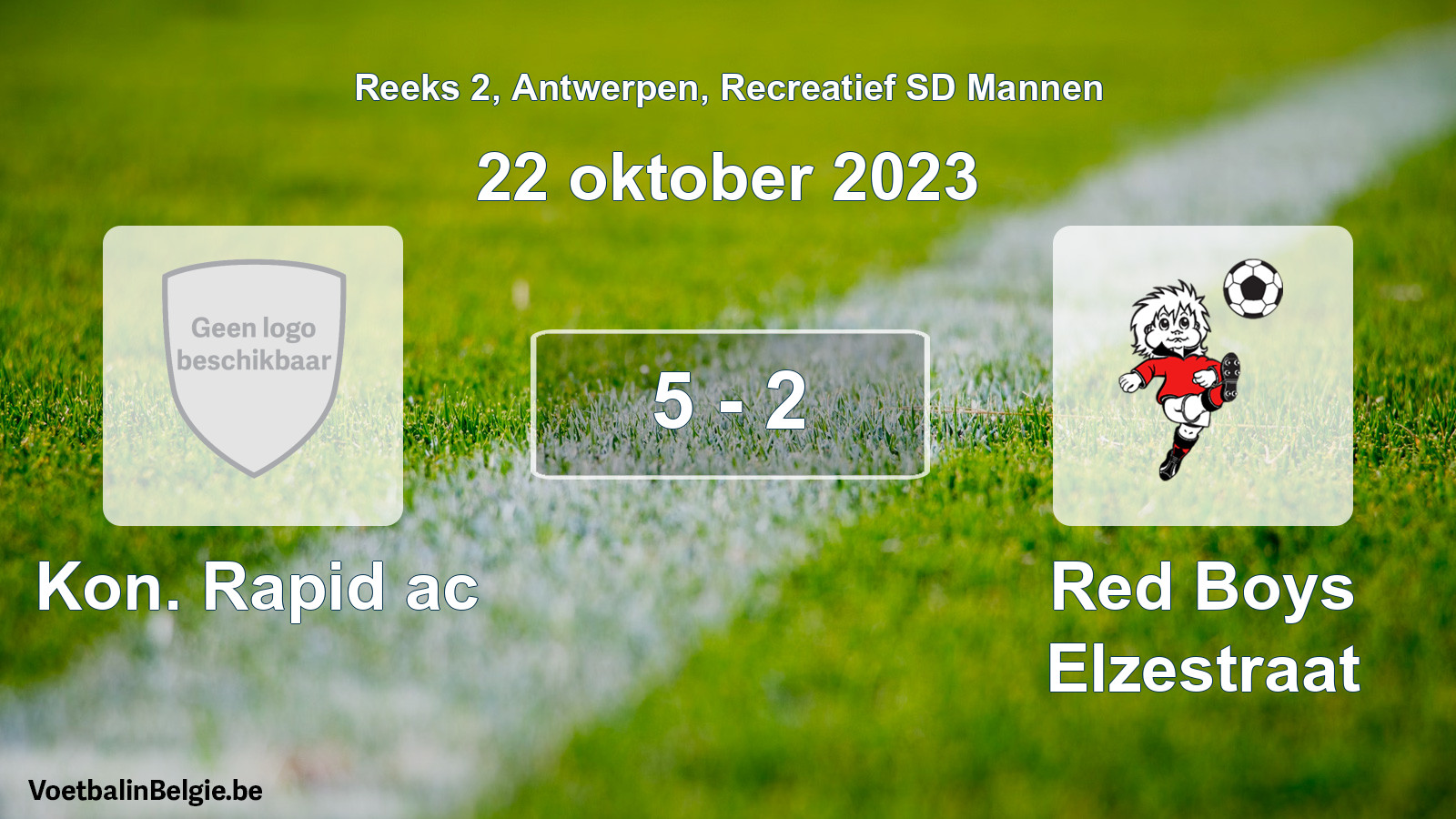 Gespeelde wedstrijd recreatiefvoetbal: Kon. Rapid ac - Red Boys Elzestraat 5 - 2 (22 oktober 2023)