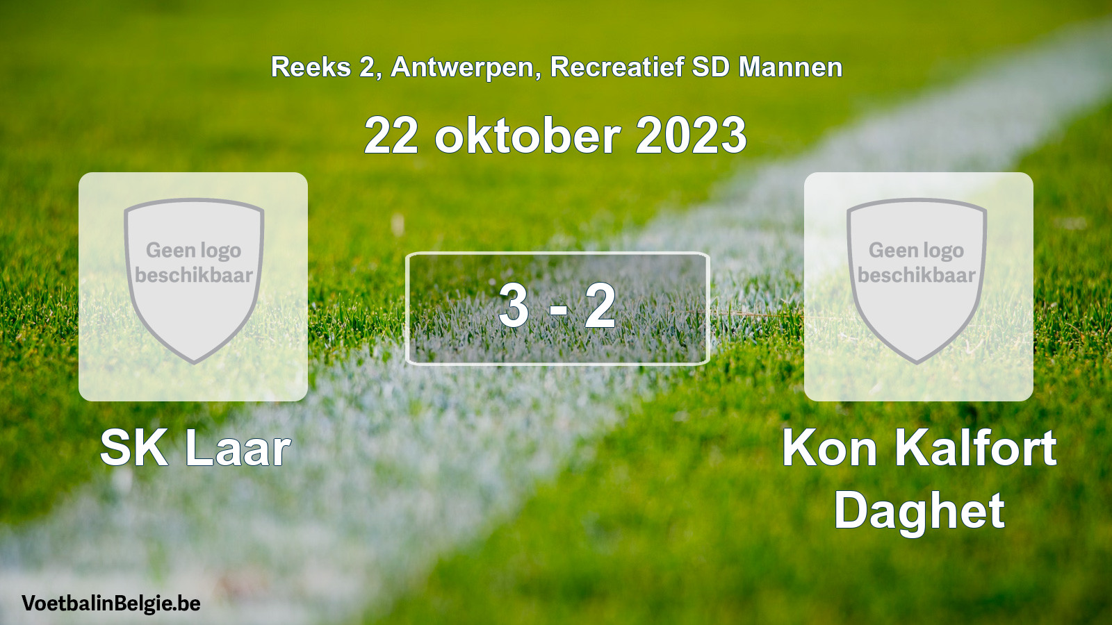 Gespeelde wedstrijd recreatiefvoetbal: SK Laar - Kon Kalfort Daghet 3 - 2 (22 oktober 2023)