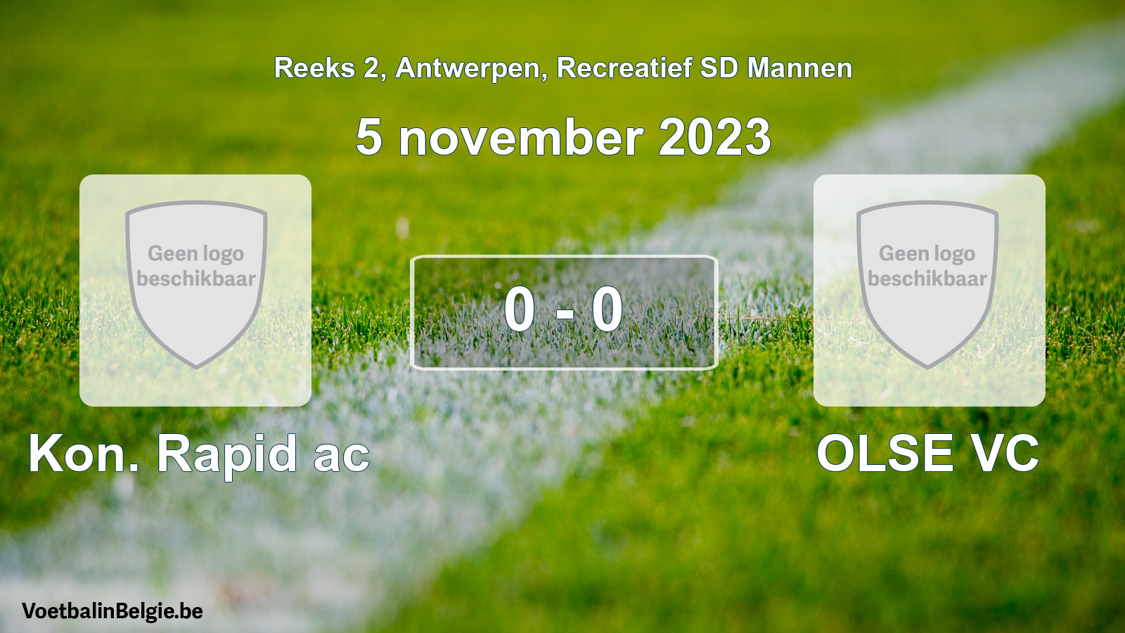 Gespeelde wedstrijd recreatiefvoetbal: Kon. Rapid ac - OLSE VC 0 - 0 (5 november 2023)