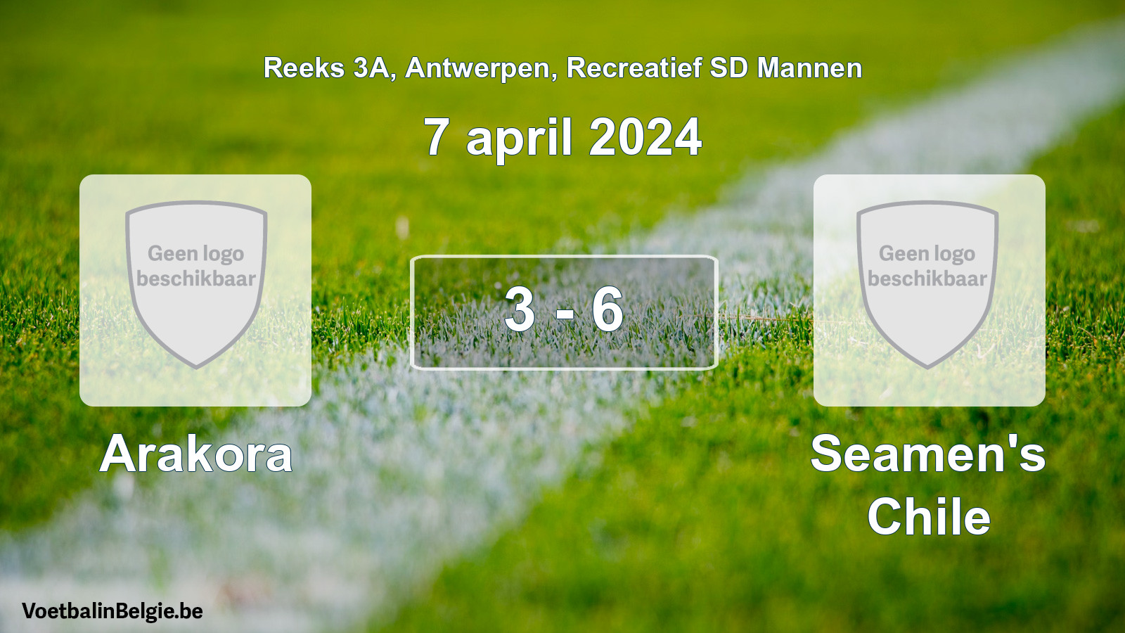Gespeelde wedstrijd recreatiefvoetbal: Arakora - Seamen's Chile 3 - 6 (7 april 2024)