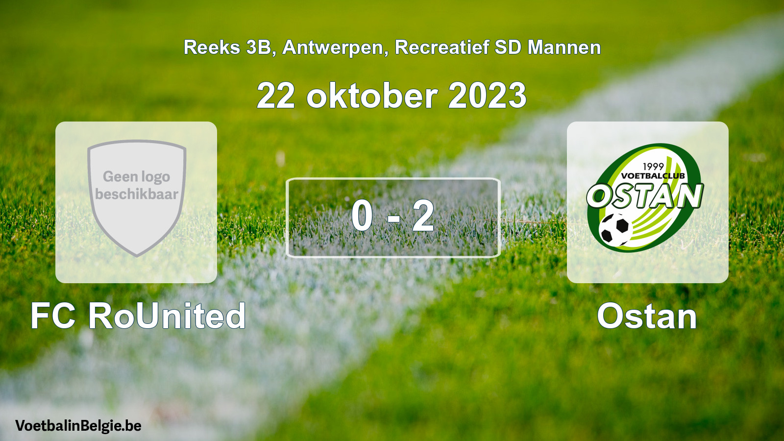 Gespeelde wedstrijd recreatiefvoetbal: FC RoUnited - Ostan 0 - 2 (22 oktober 2023)