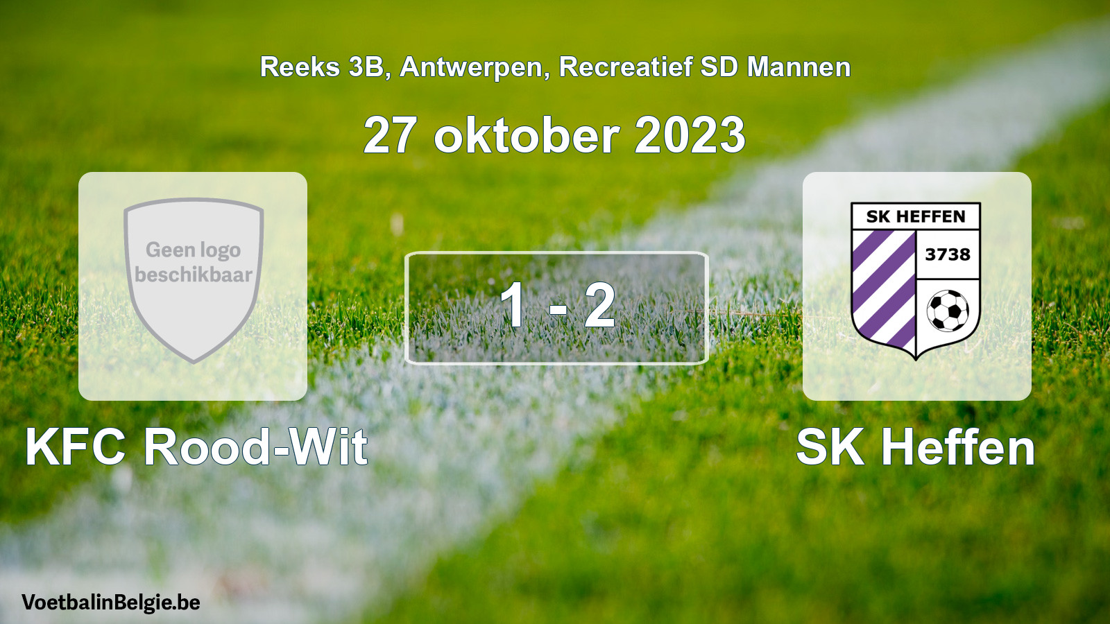 Gespeelde wedstrijd recreatiefvoetbal: KFC Rood-Wit - SK Heffen 1 - 2 (27 oktober 2023)