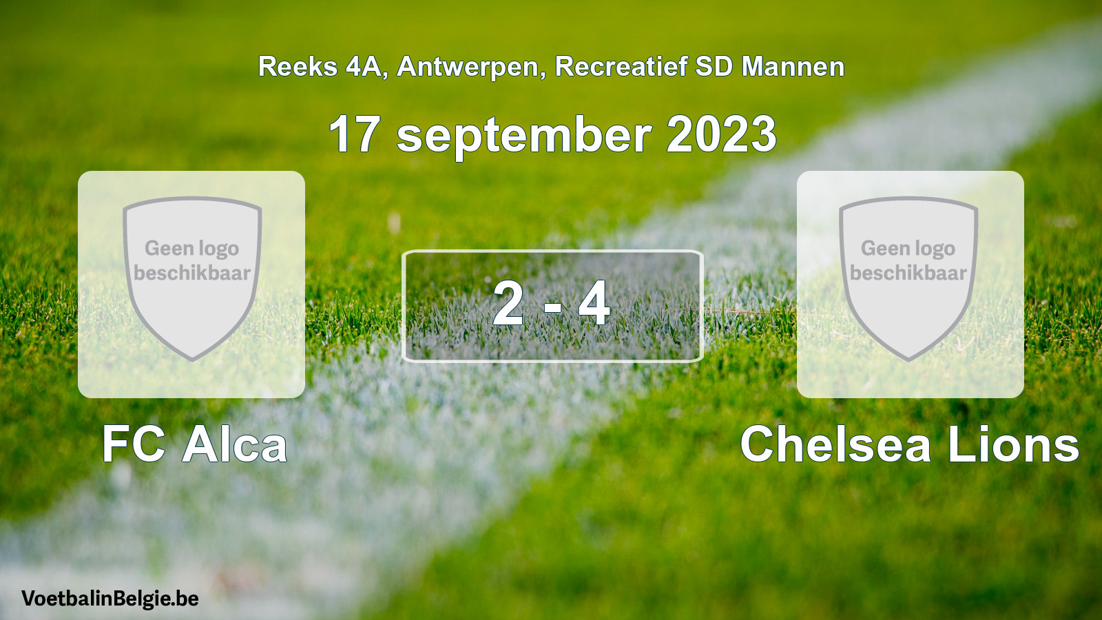 Gespeelde wedstrijd recreatiefvoetbal: FC Alca - Chelsea Lions 2 - 4 (17 september 2023)