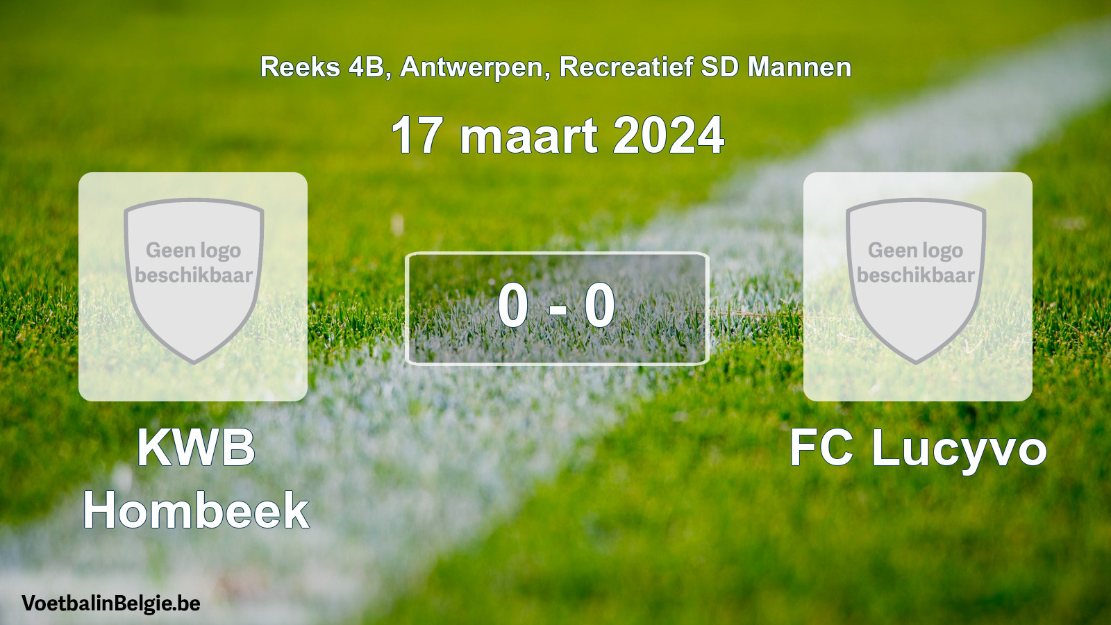 Gespeelde wedstrijd recreatiefvoetbal: KWB Hombeek - FC Lucyvo 0 - 0 (17 maart 2024)