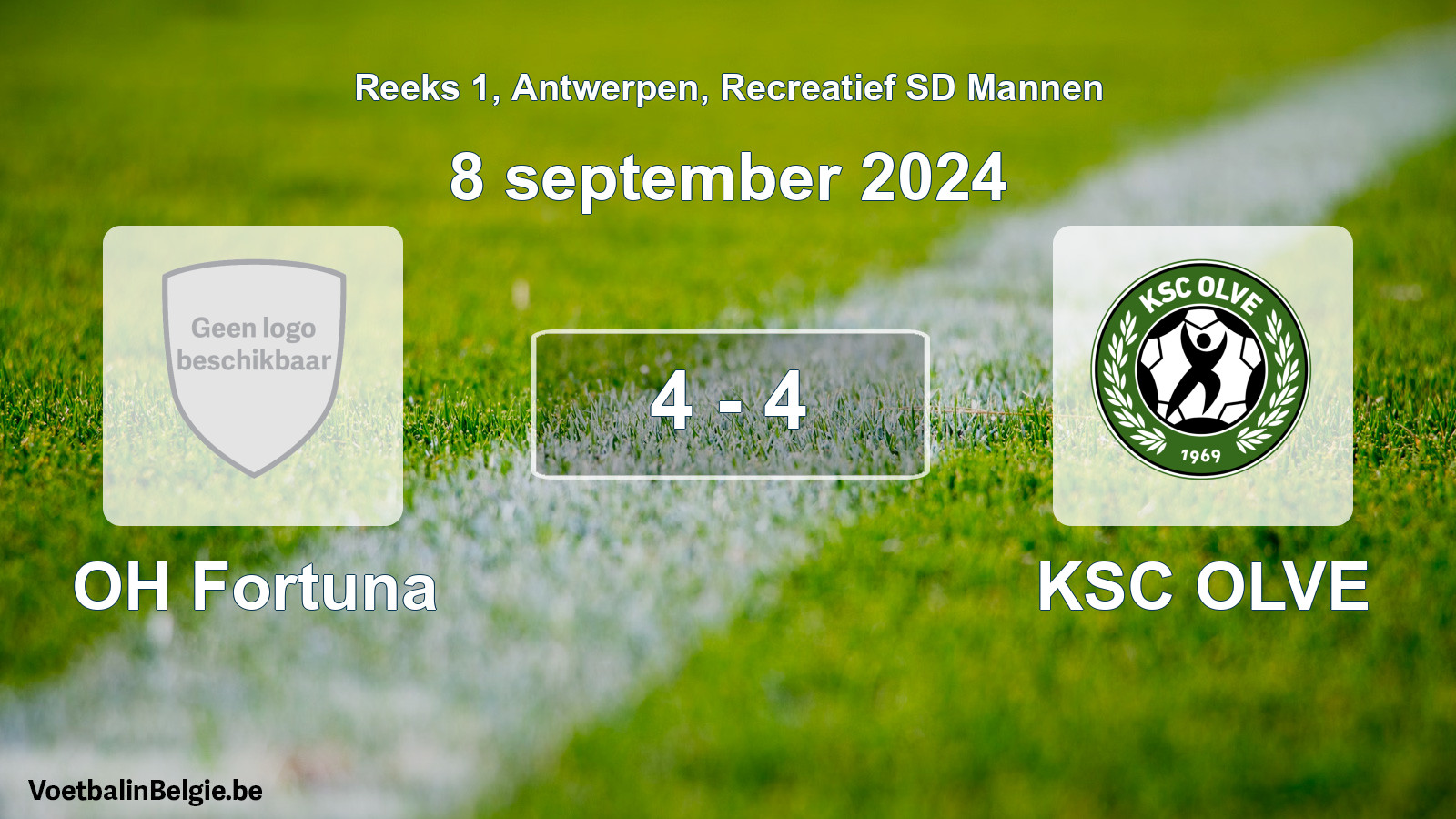 Gespeelde wedstrijd recreatiefvoetbal: OH Fortuna - KSC OLVE 4 - 4 (8 september 2024)