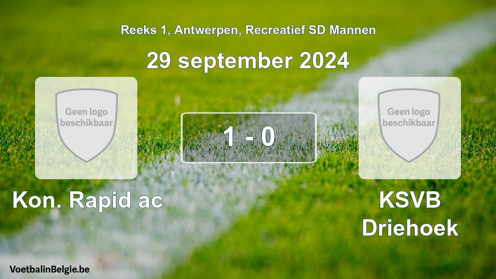 Gespeelde wedstrijd recreatiefvoetbal: Kon. Rapid ac - KSVB Driehoek 1 - 0 (29 september 2024)