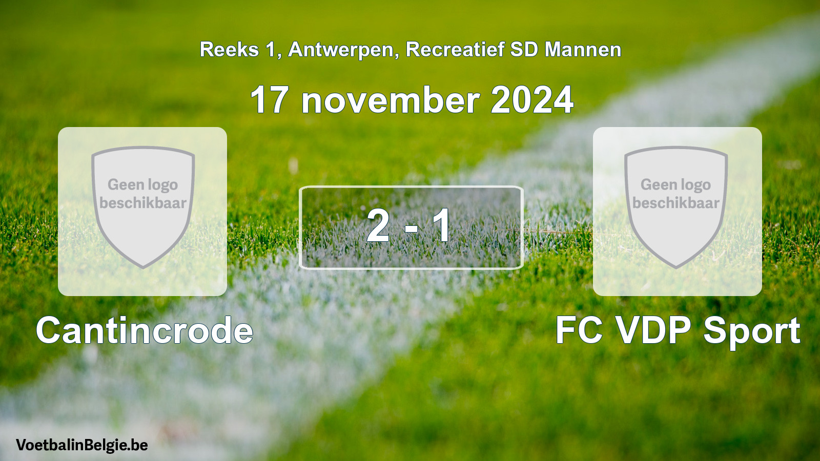 Gespeelde wedstrijd recreatiefvoetbal: Cantincrode - FC VDP Sport 2 - 1 (17 november 2024)