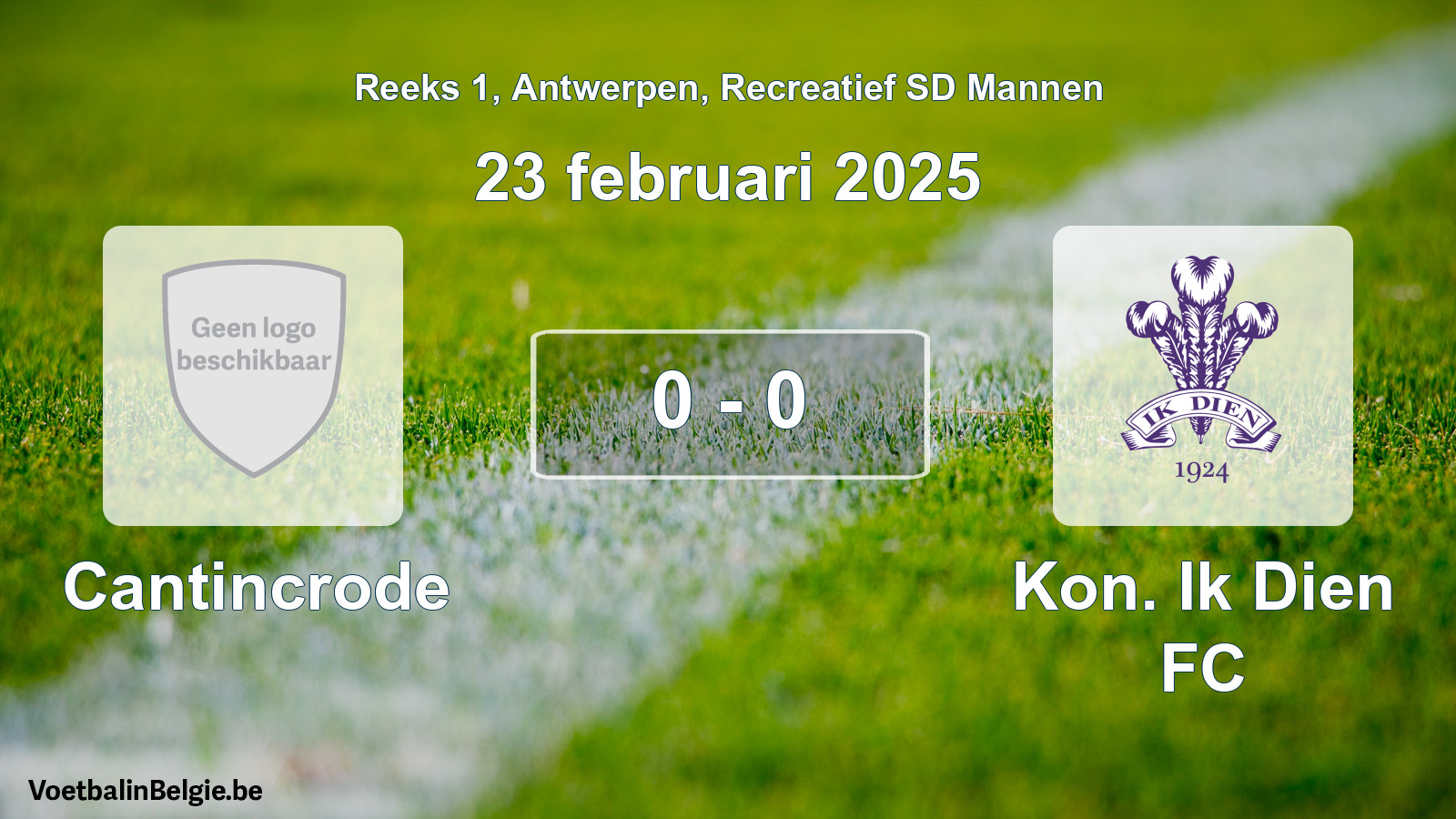 Gespeelde wedstrijd recreatiefvoetbal: Cantincrode - Kon. Ik Dien FC 0 - 0 (23 februari 2025)