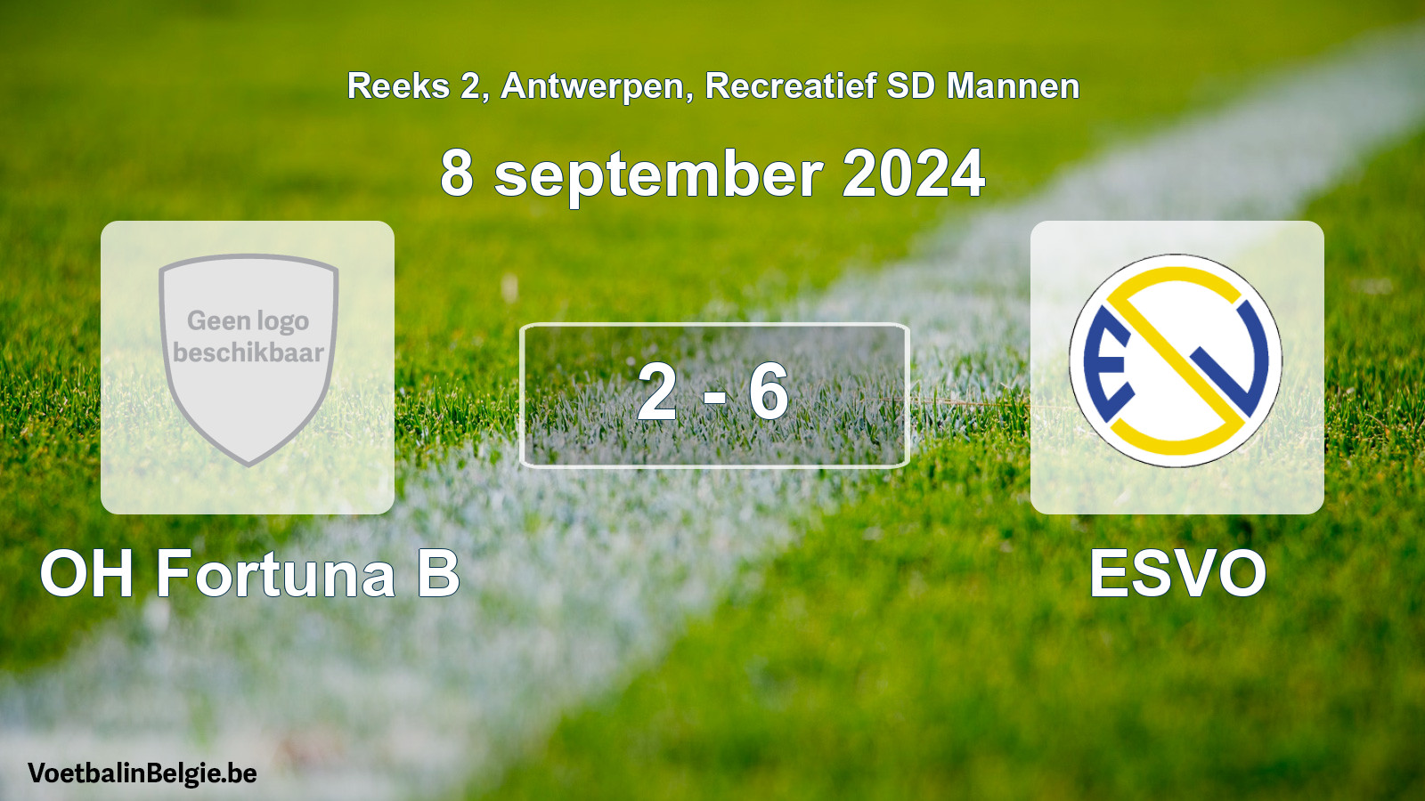 Gespeelde wedstrijd recreatiefvoetbal: OH Fortuna B - ESVO 2 - 6 (8 september 2024)