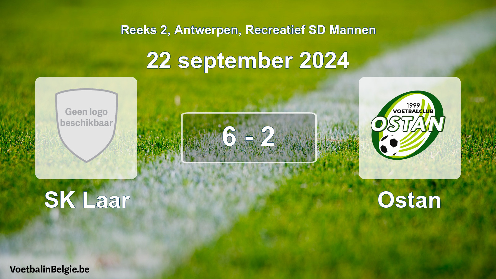 Gespeelde wedstrijd recreatiefvoetbal: SK Laar - Ostan 6 - 2 (22 september 2024)