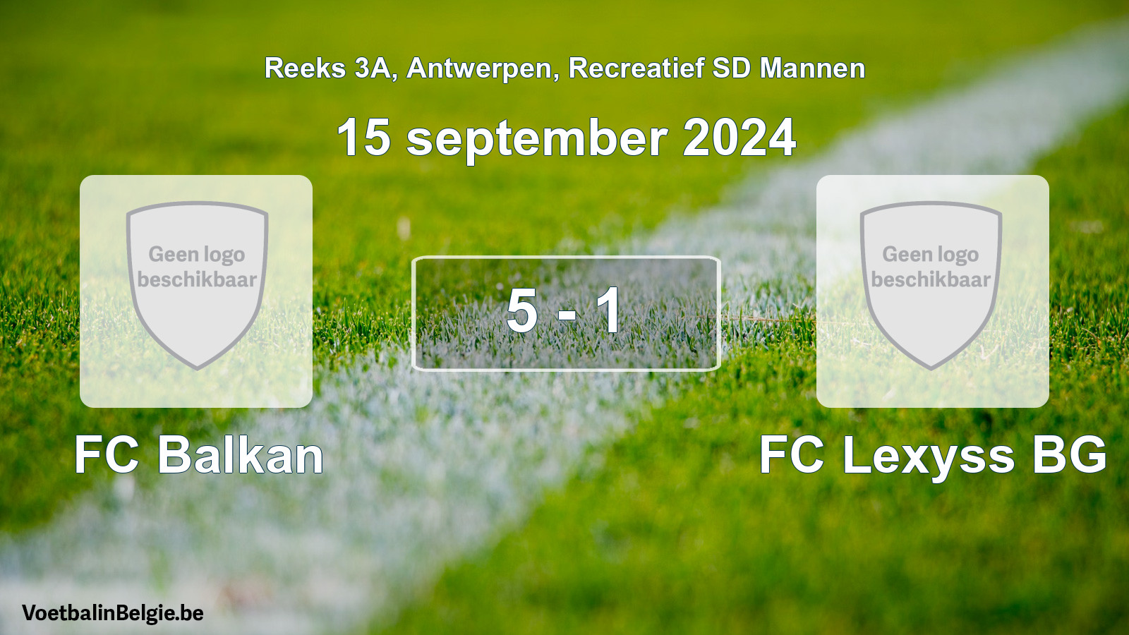 Played match recreational sd men football: FC Balkan - FC Lexyss BG 5 - 1 (15 September 2024)