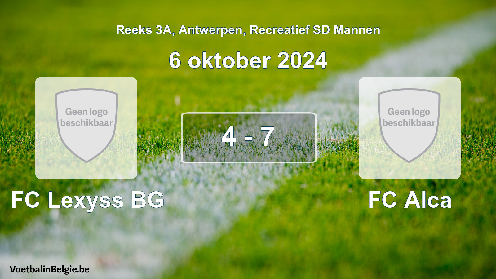 Played match recreational sd men football: FC Lexyss BG - FC Alca 4 - 7 (6 October 2024)